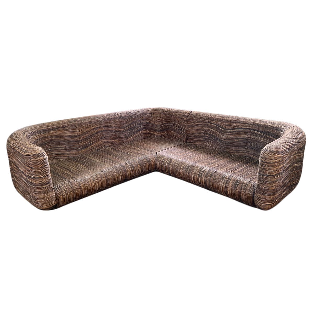 Rattan Stick Wave Sofa - Thumbnail 7