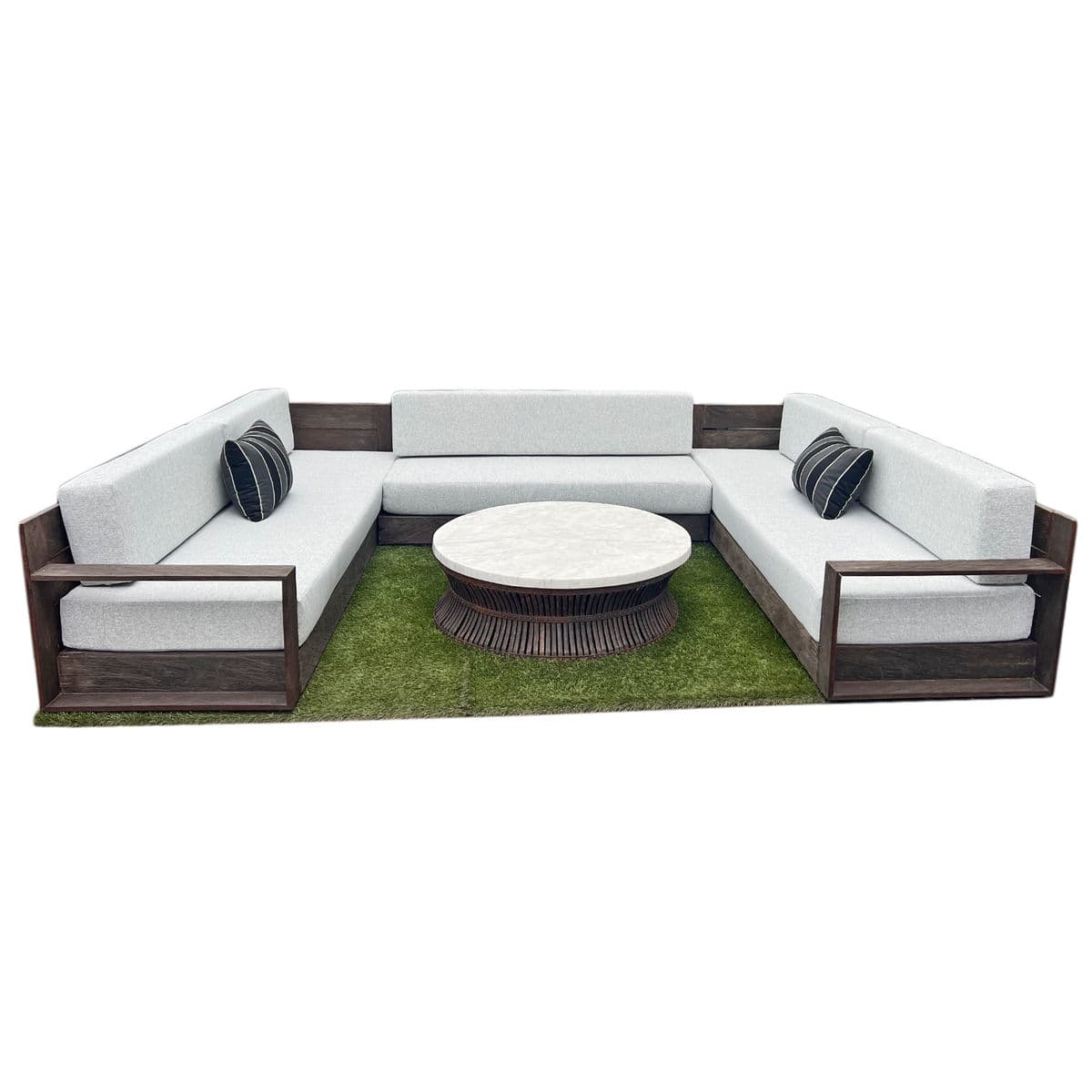 Modern Barn Wood U Sectional Sofa - Thumbnail 2
