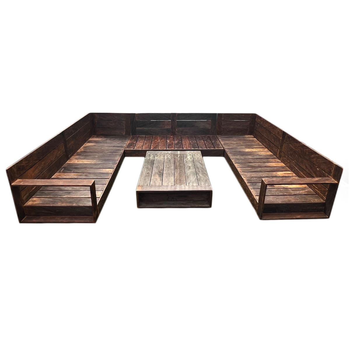 Modern Barn Wood U Sectional Sofa - Thumbnail 3