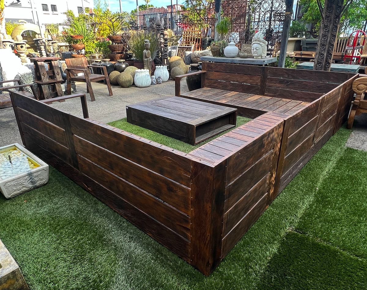 Modern Barn Wood U Sectional Sofa - Thumbnail 5