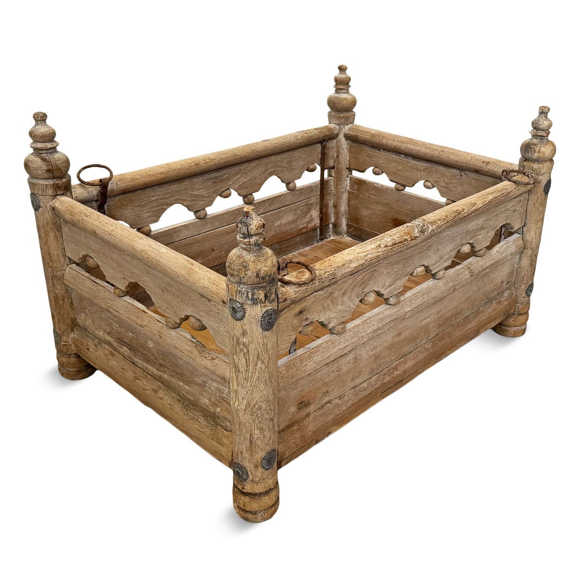 Antique Wood Baby Jhula Box Table - Thumbnail 5
