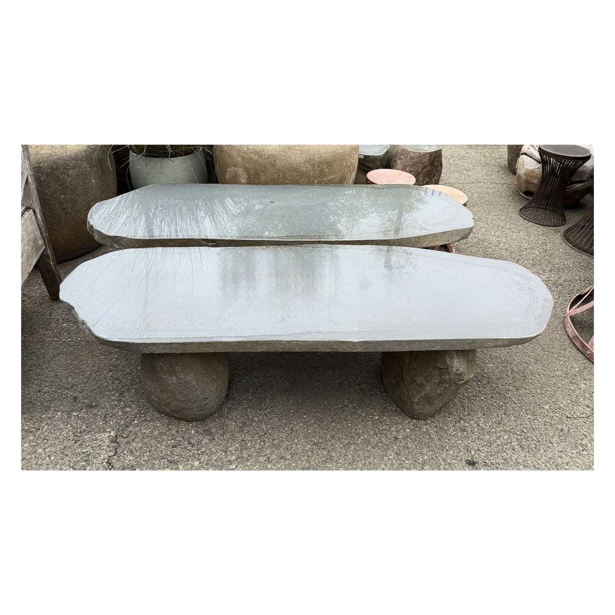 Stone Slab Boulder Coffee Table Bench - Thumbnail 6
