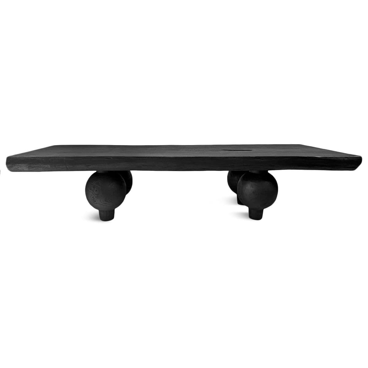 Black Slab Ball Leg Coffee Table Bench - Thumbnail 5