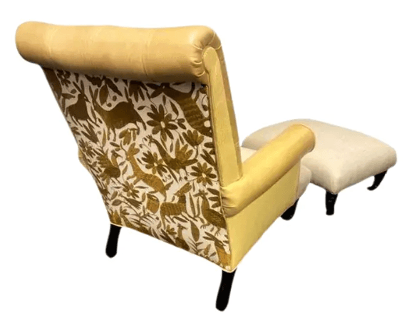 Ralph Lauren Home Vintage Chesterfield Chair and Ottoman - Thumbnail 3