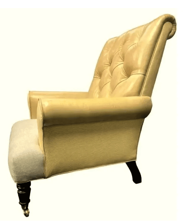 Ralph Lauren Home Vintage Chesterfield Chair and Ottoman - Thumbnail 5