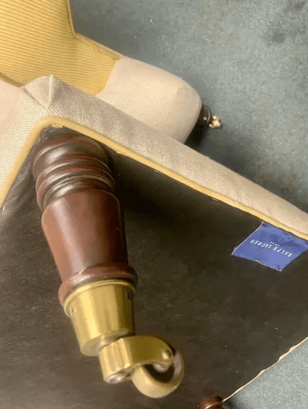 Ralph Lauren Home Vintage Chesterfield Chair and Ottoman - Thumbnail 8