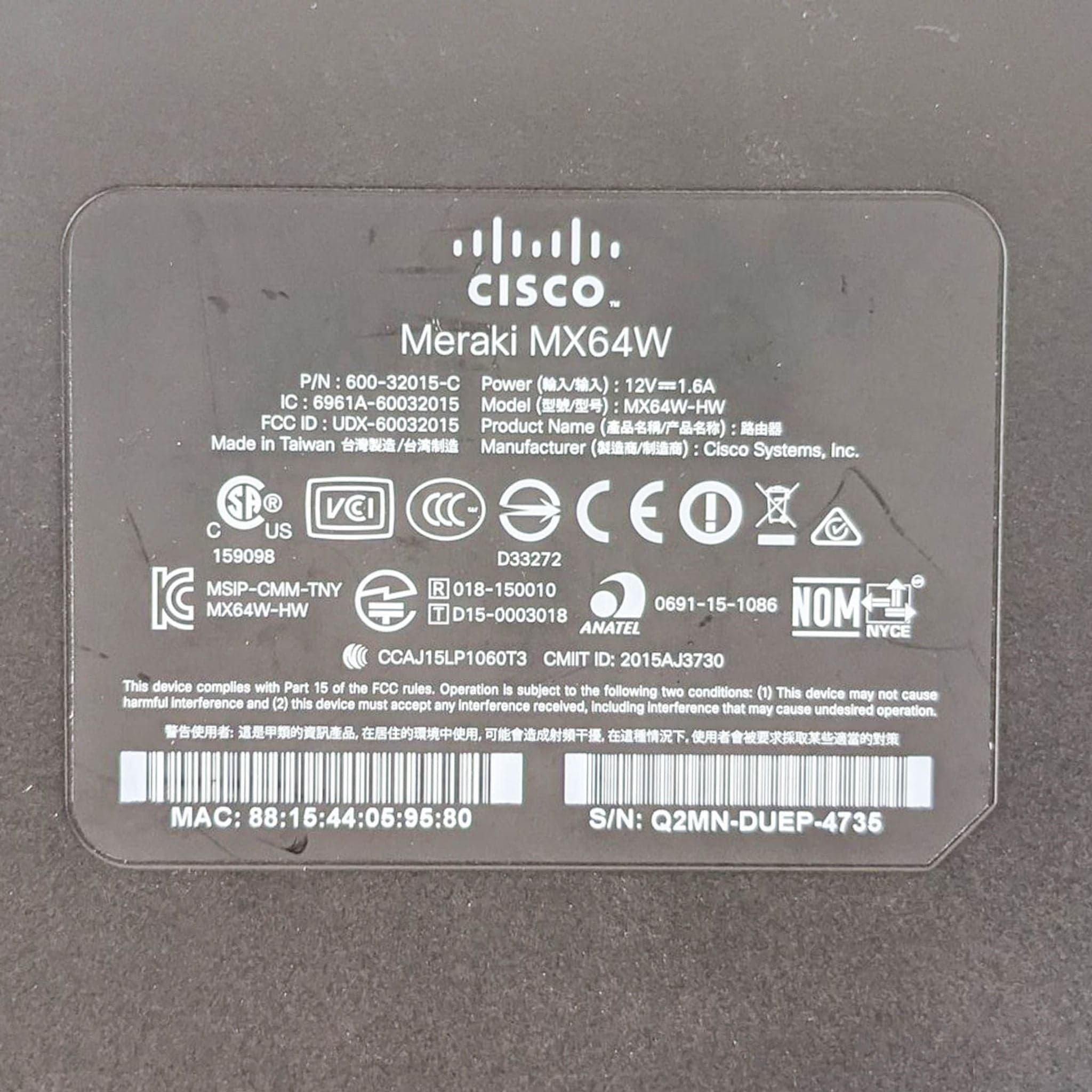 Cisco Meraki MX64W Router - Thumbnail 2