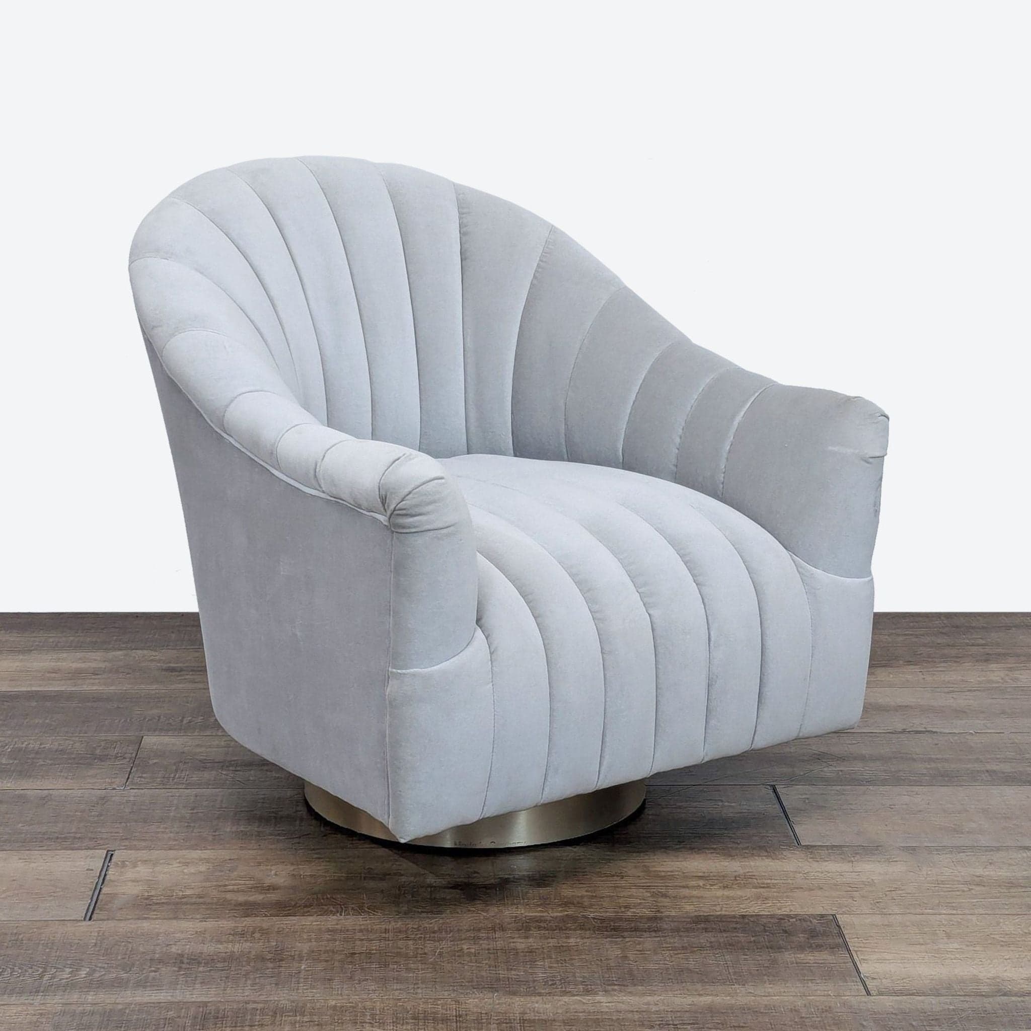 Springsteen Modern Velvet Swivel Chair by Anteriors Home - Thumbnail 5