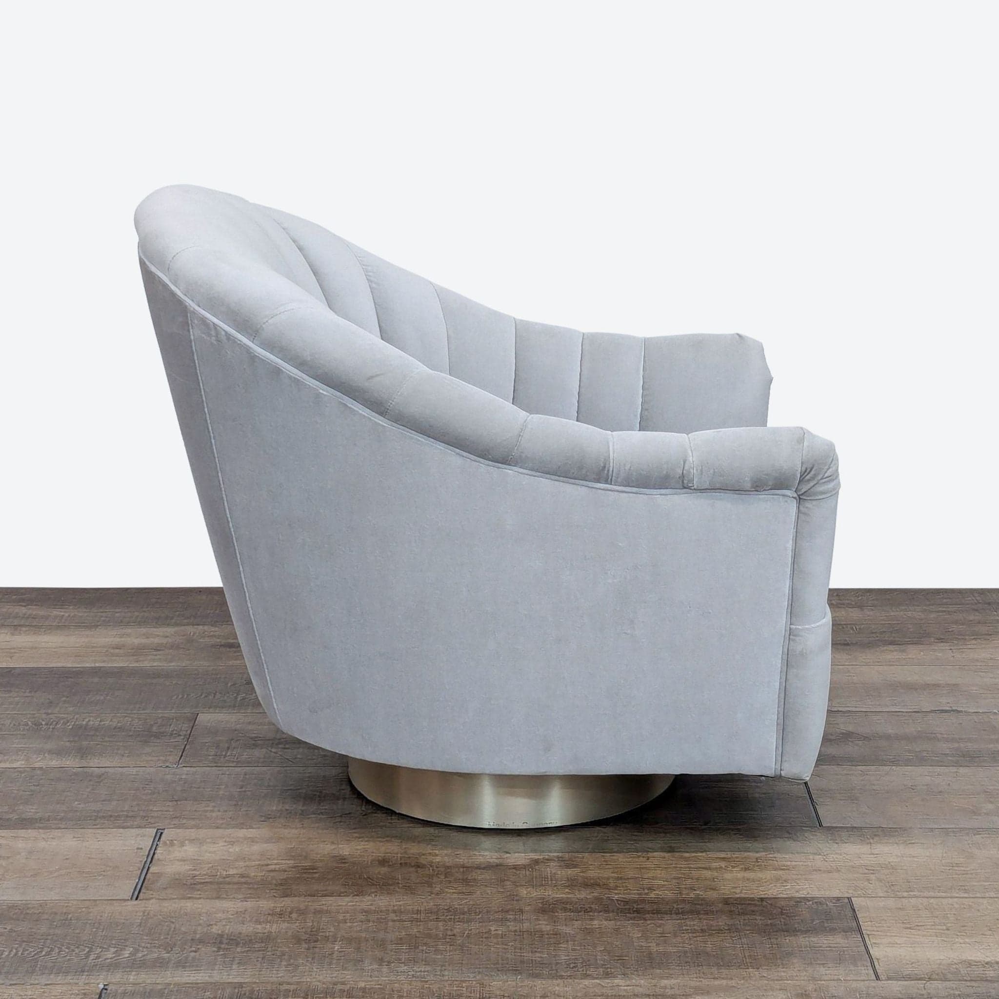Springsteen Modern Velvet Swivel Chair by Anteriors Home - Thumbnail 2