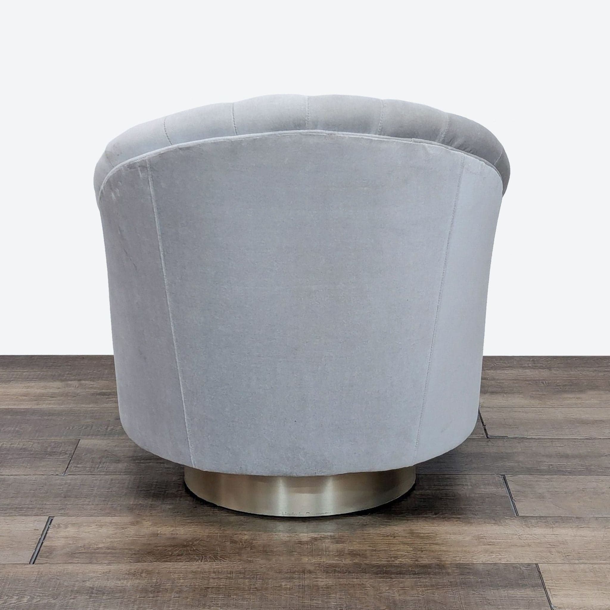 Springsteen Modern Velvet Swivel Chair by Anteriors Home - Thumbnail 4