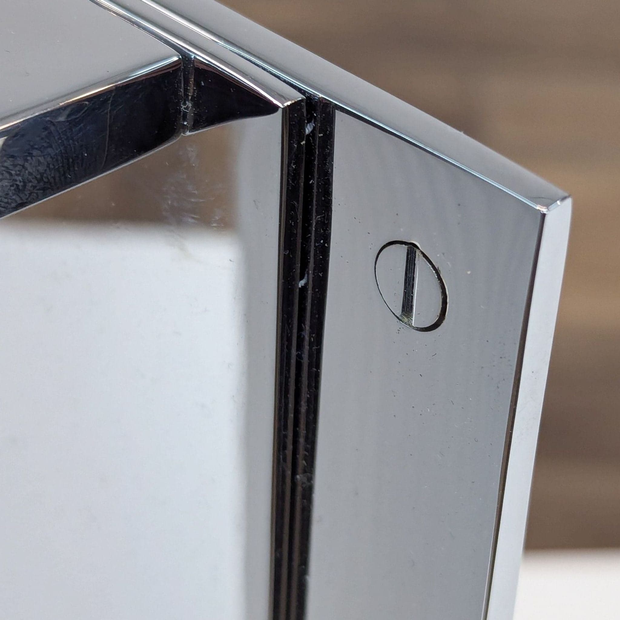 Modern Chrome Frame Wall Light with Ribbed Glass - Thumbnail 6