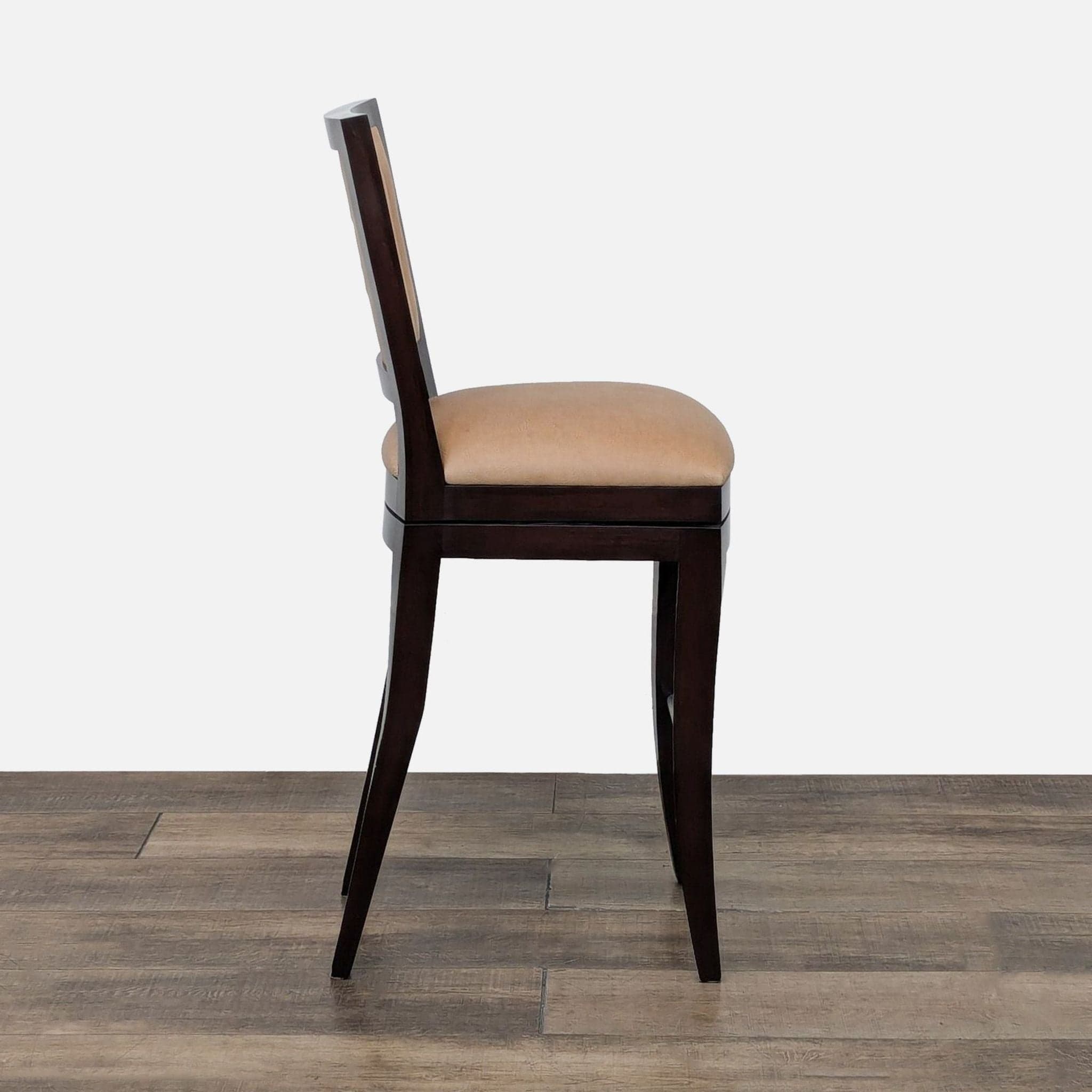 Berman Rosetti Grid Swivel Leather Bar Stool - Thumbnail 3