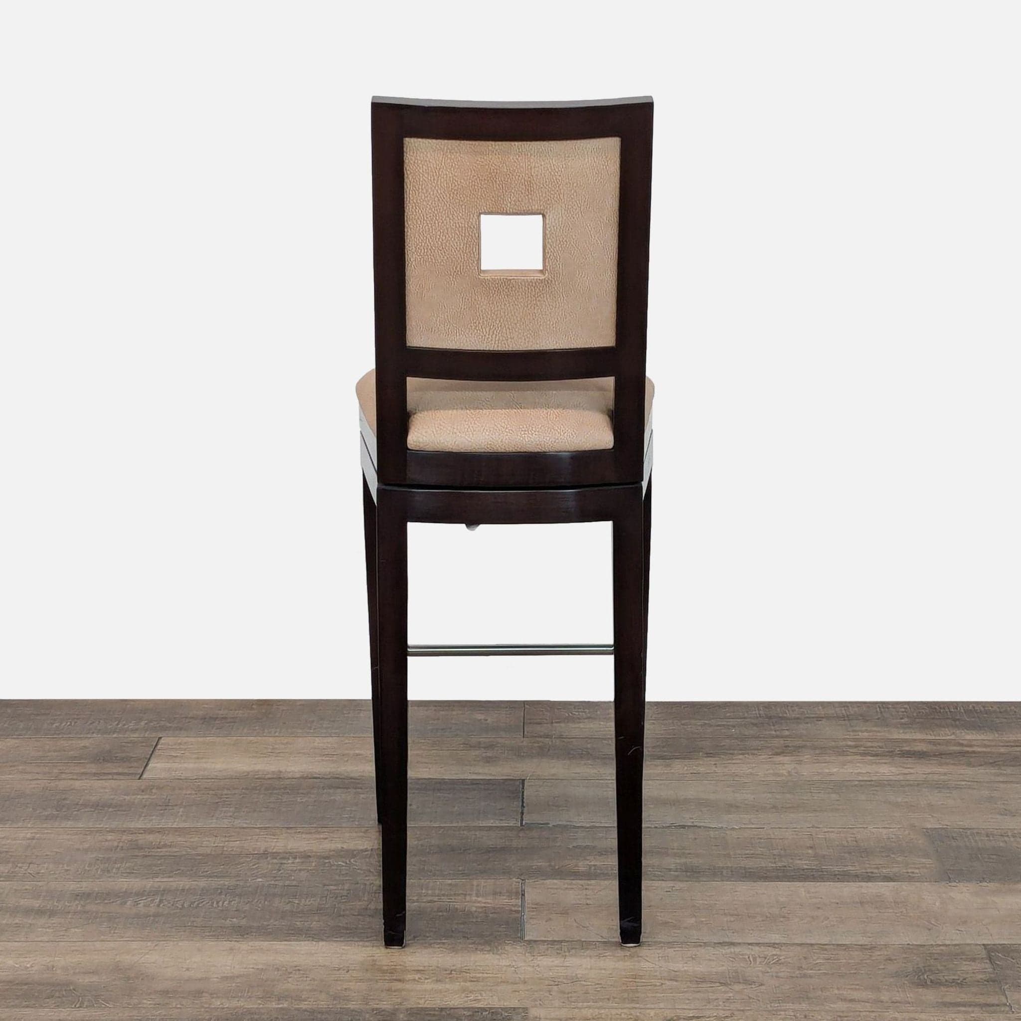 Berman Rosetti Grid Swivel Leather Bar Stool - Thumbnail 4