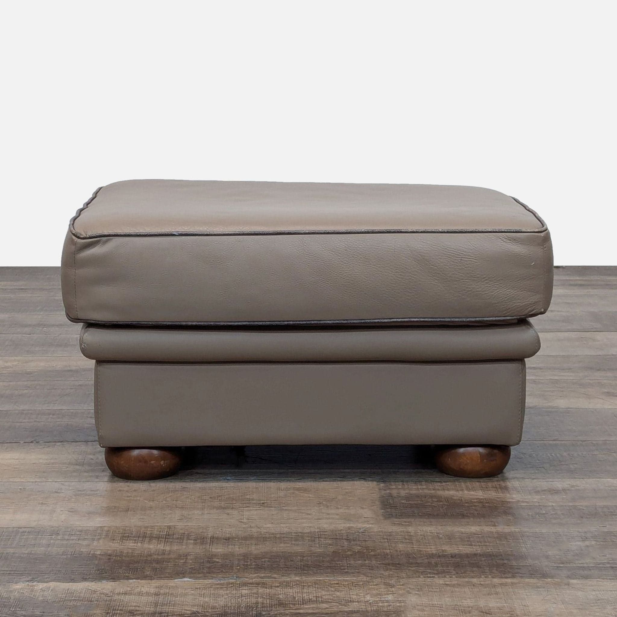 Leather Ottoman - Image 1
