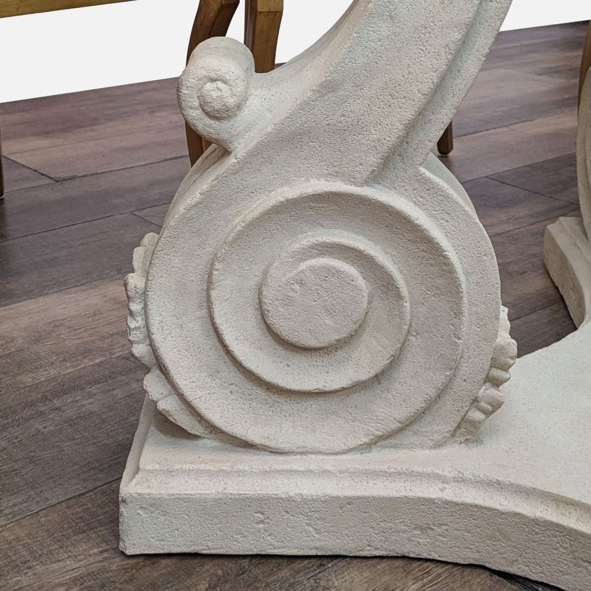 Vintage Glass and Stone Dining Table with 8 Chairs - Thumbnail 7