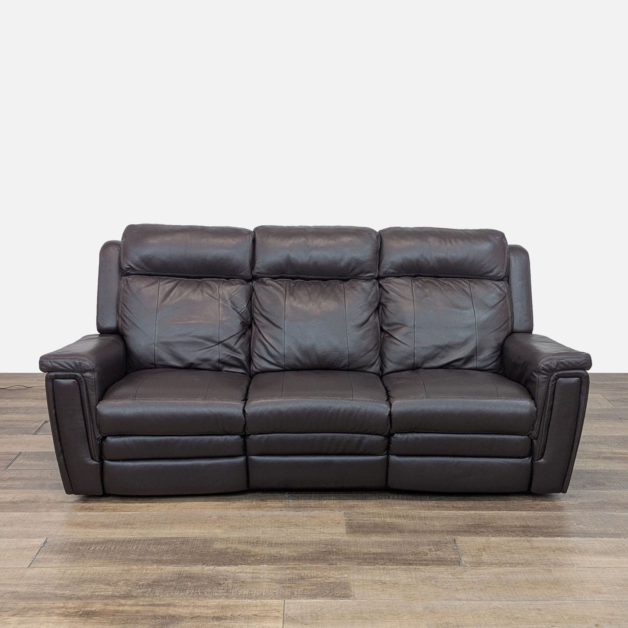 Palliser Triple Power Reclining Leather Sofa - Image 1