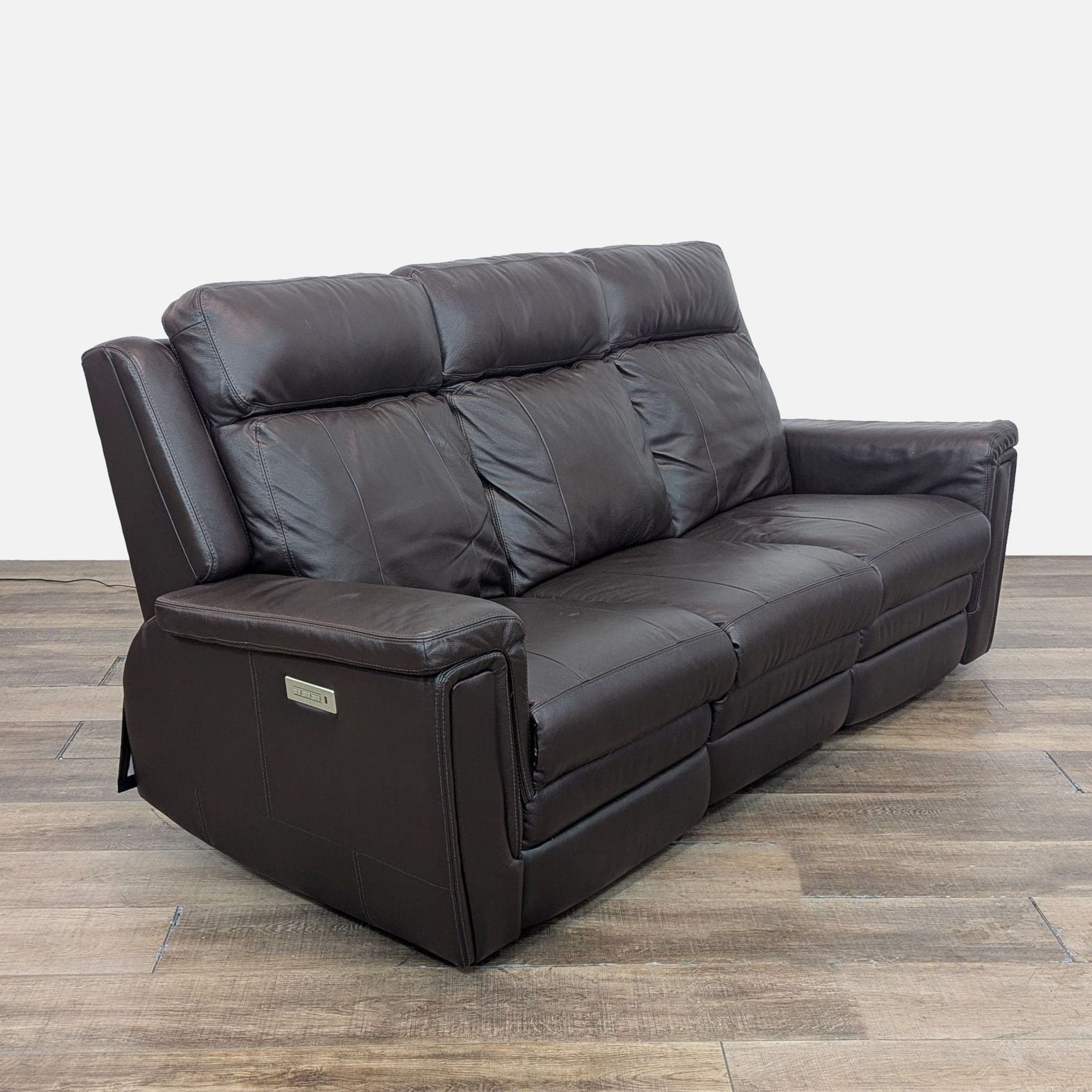Palliser Triple Power Reclining Leather Sofa - Thumbnail 3