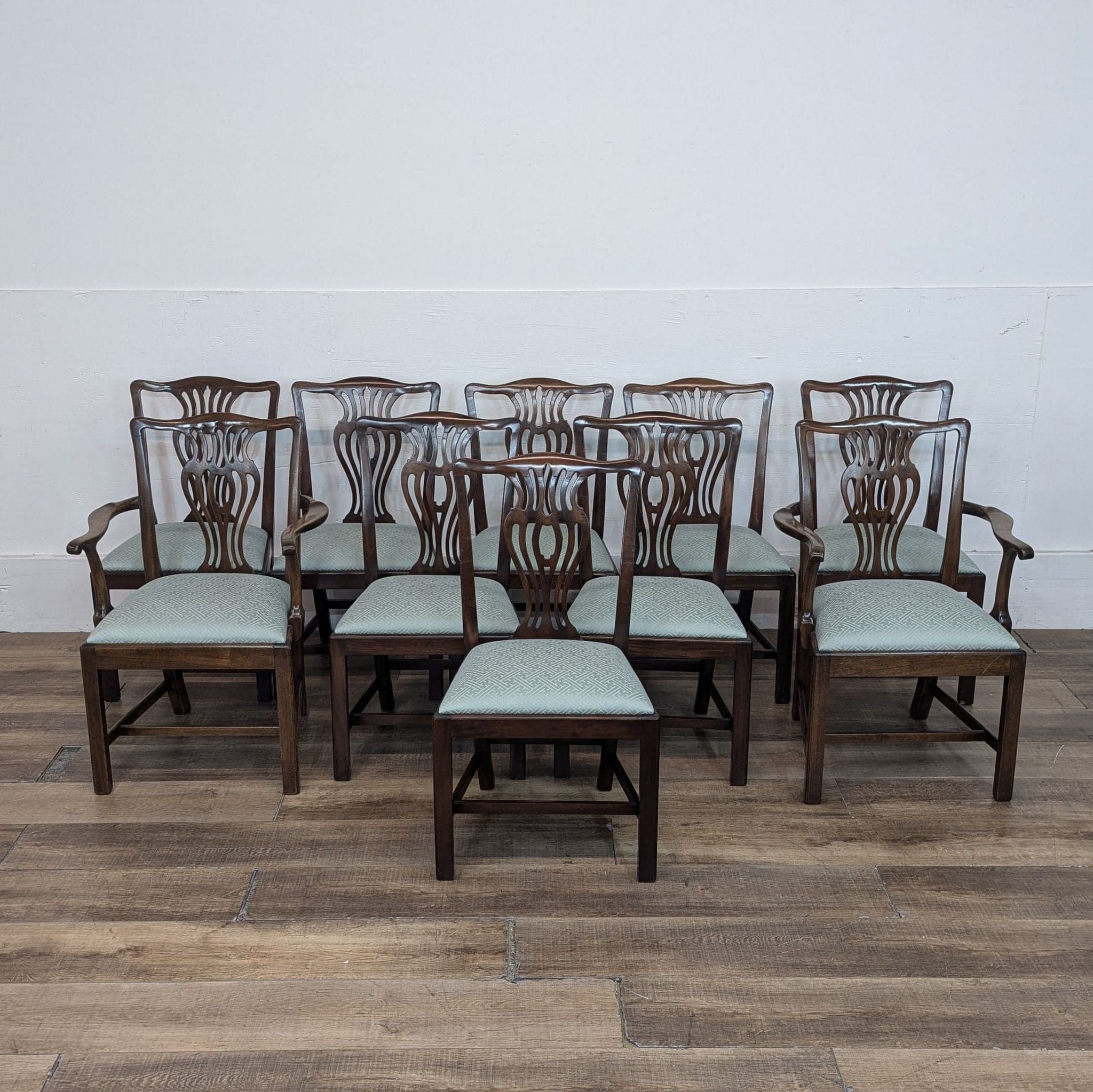 Set of 10 Antique 19th Century George III Style Dining Chairs - Image 1