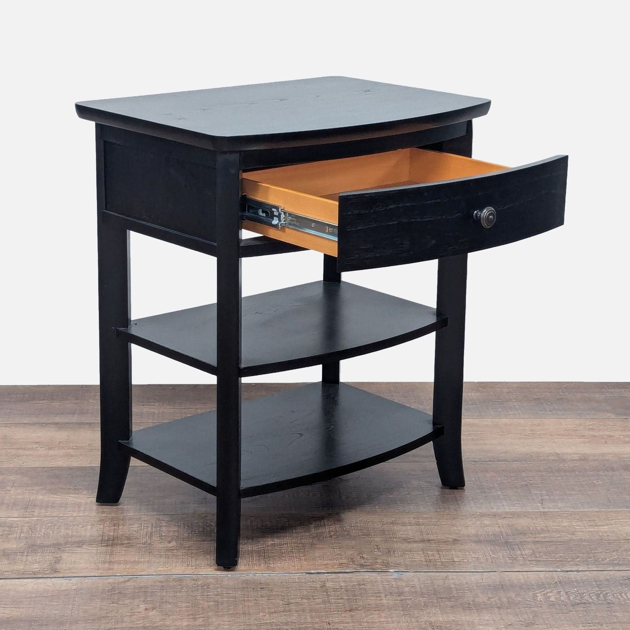 Pottery Barn One Drawer Nightstand with Shelves - Thumbnail 2