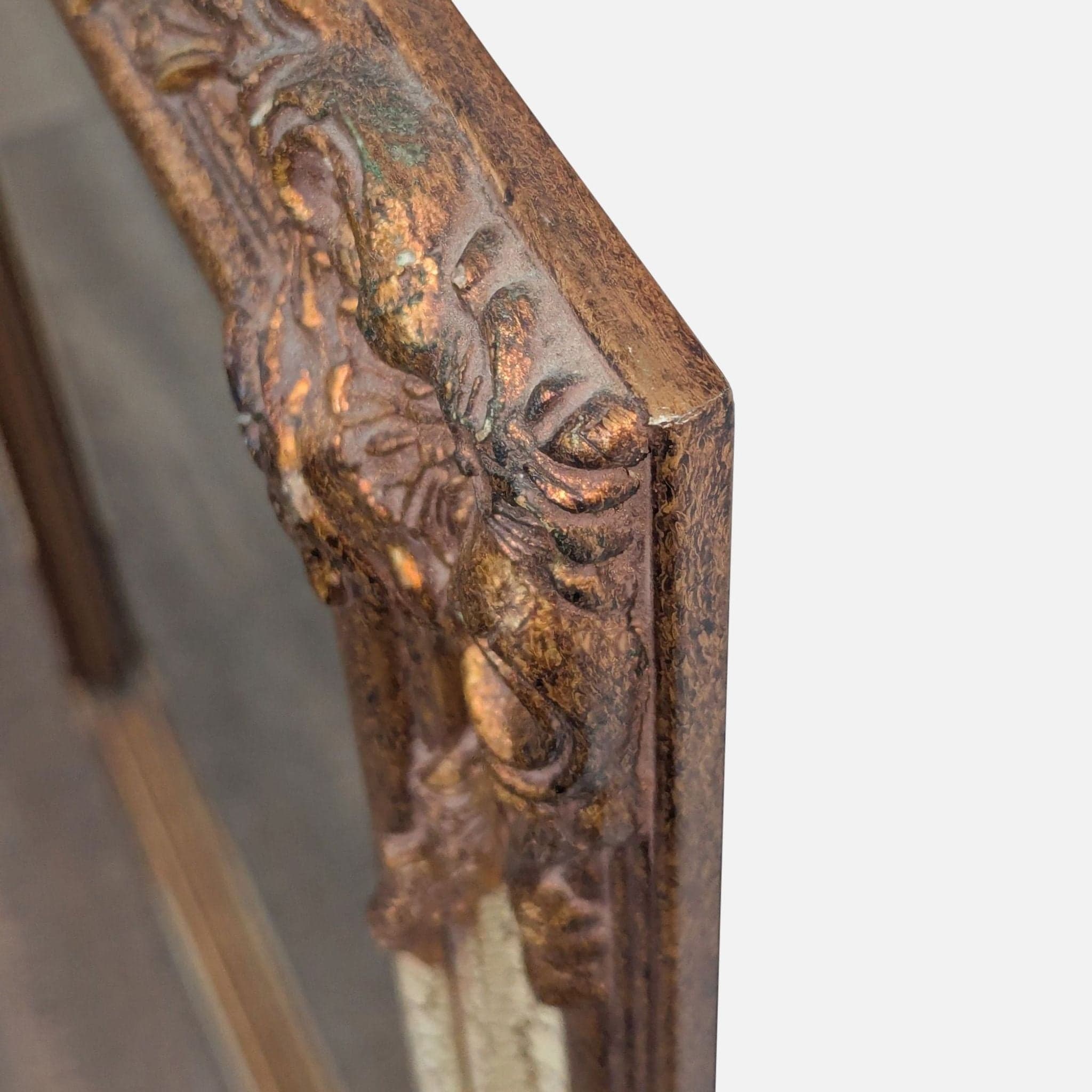 Antiqued Gold and Cream Wall Mirror - Thumbnail 4