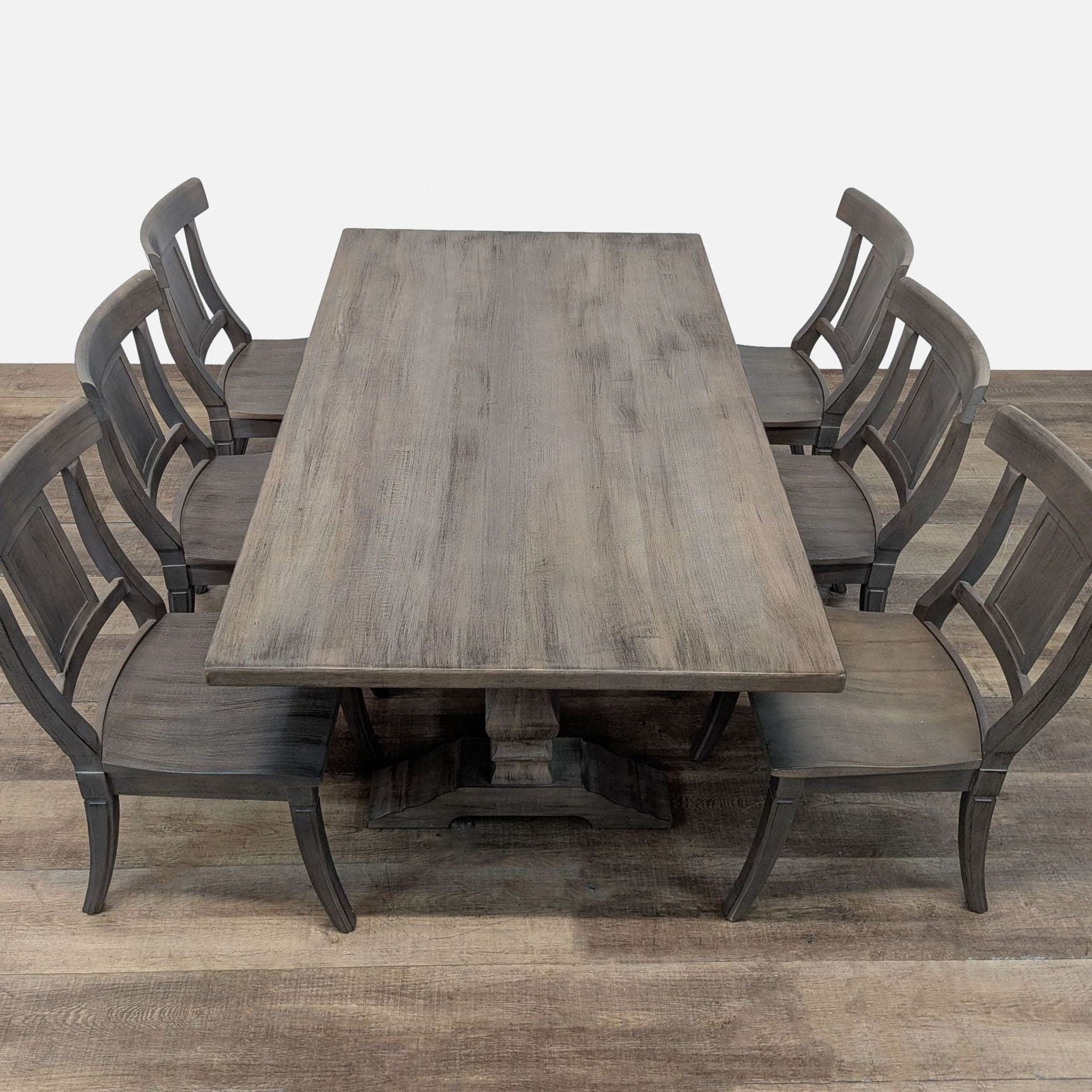 Bassett Furniture Harvest Dining Table with 6 Baxter Chairs - Thumbnail 3