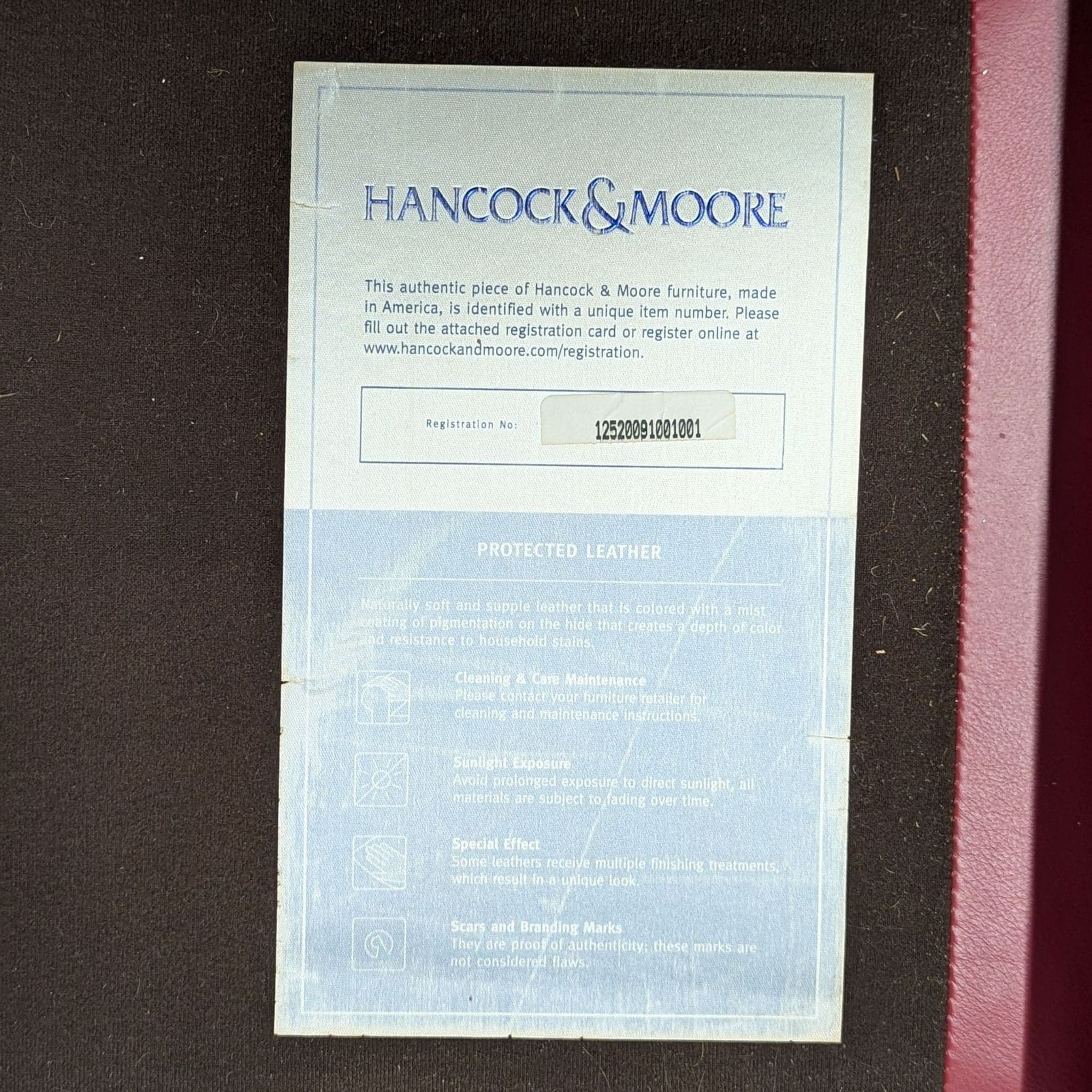 Hancock and Moore Arrington Red Leather Modern Sofa - Thumbnail 6