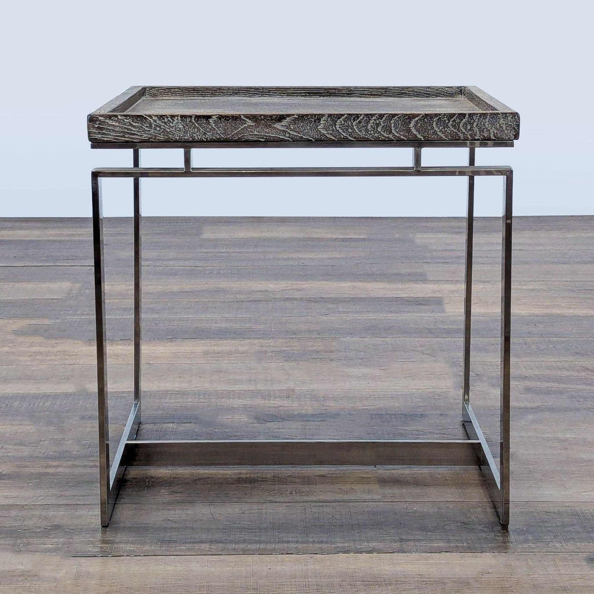 Brownstone Furniture Wood and Chrome End Table - Image 1