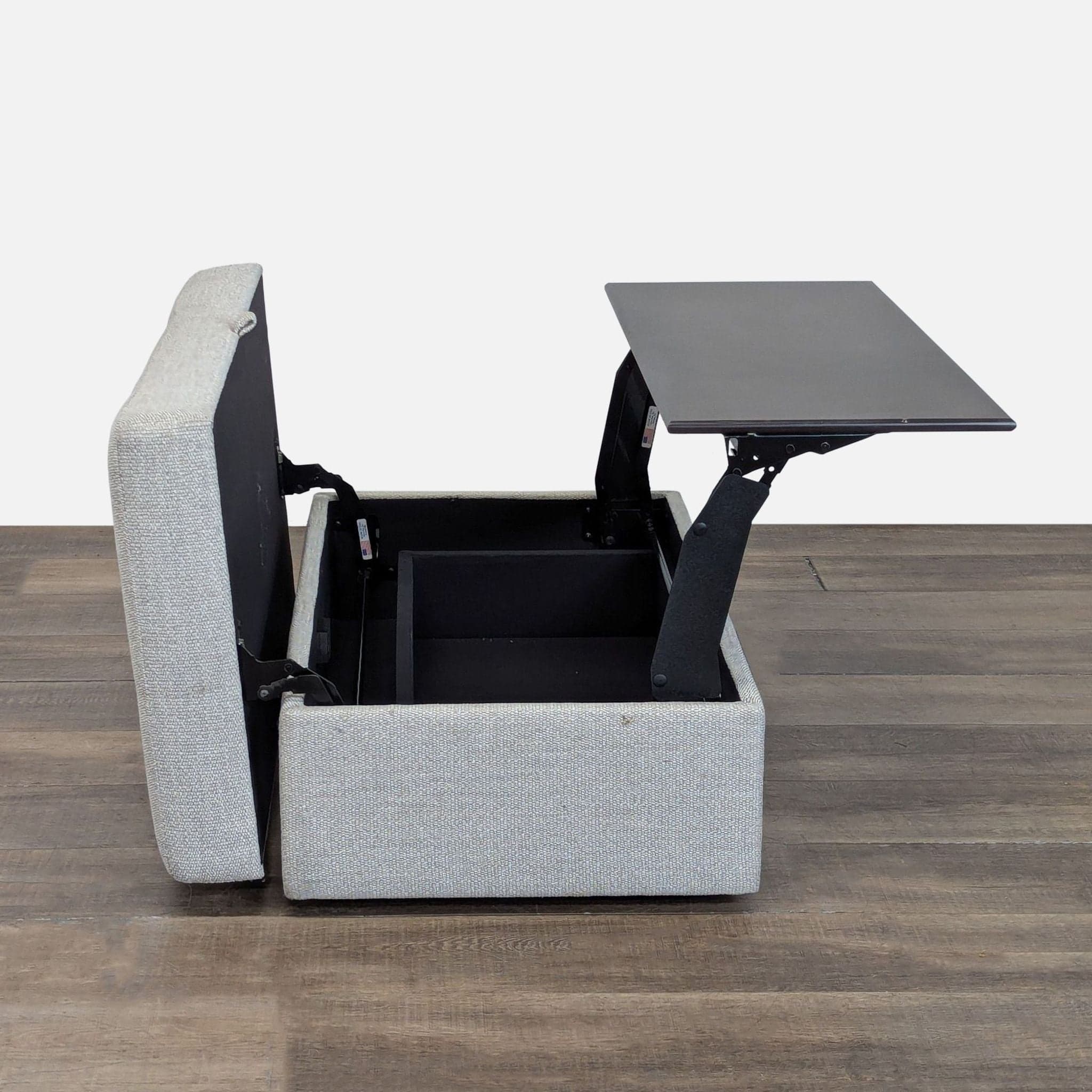 Pottery Barn Turner Storage Ottoman with Pull-Out Table - Thumbnail 3