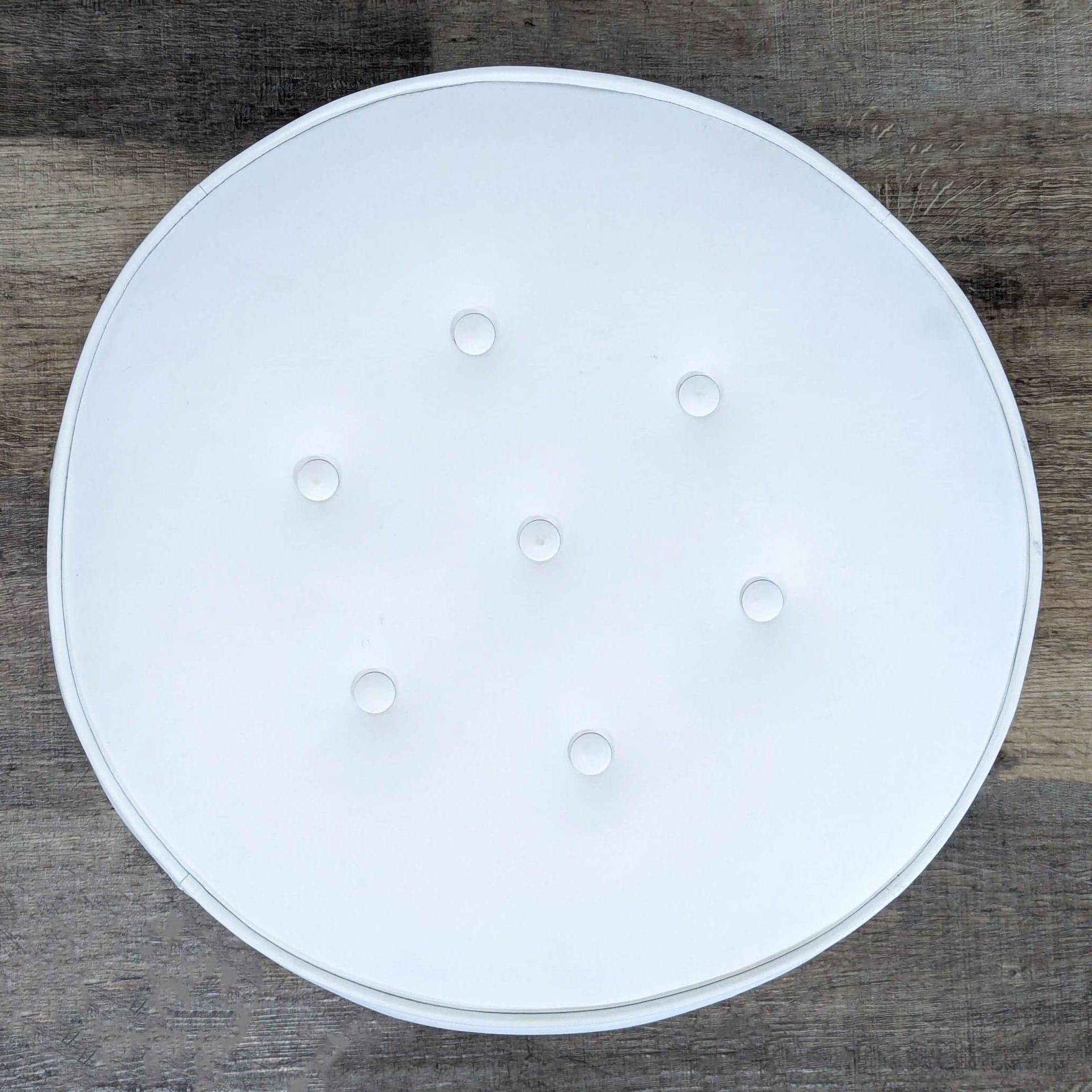 Leather Button Tufted Ottoman on Metal Base - Thumbnail 4