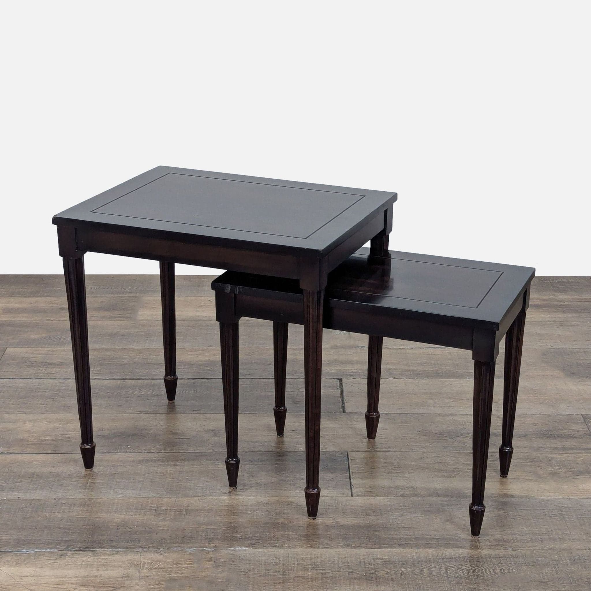 Set of Two Wood Nesting Tables - Image 1