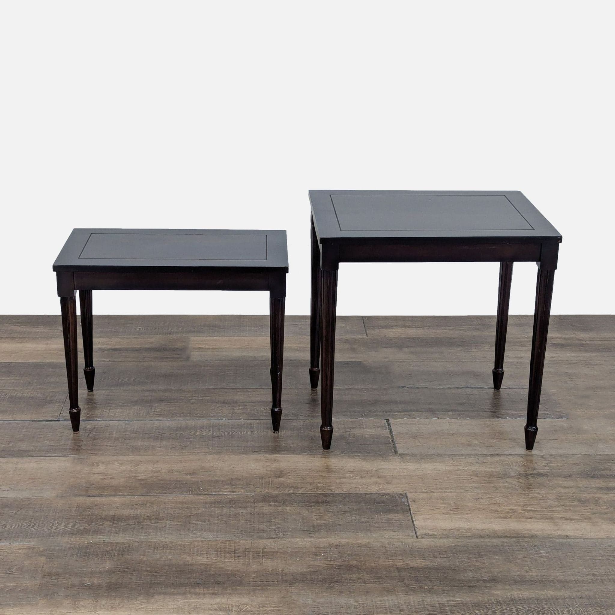 Set of Two Wood Nesting Tables - Thumbnail 2
