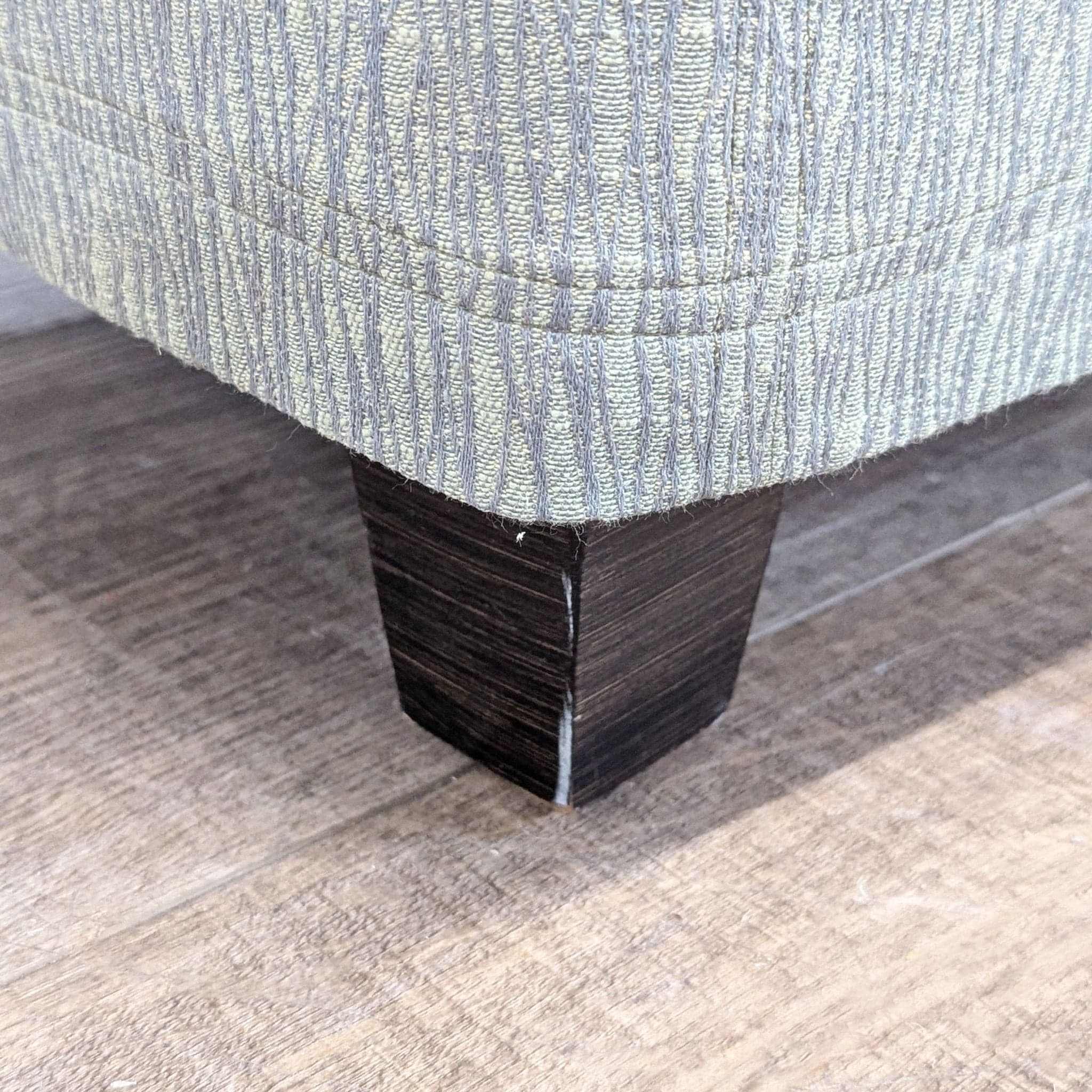 Slip Covered Ottoman on Wood Feet - Thumbnail 5
