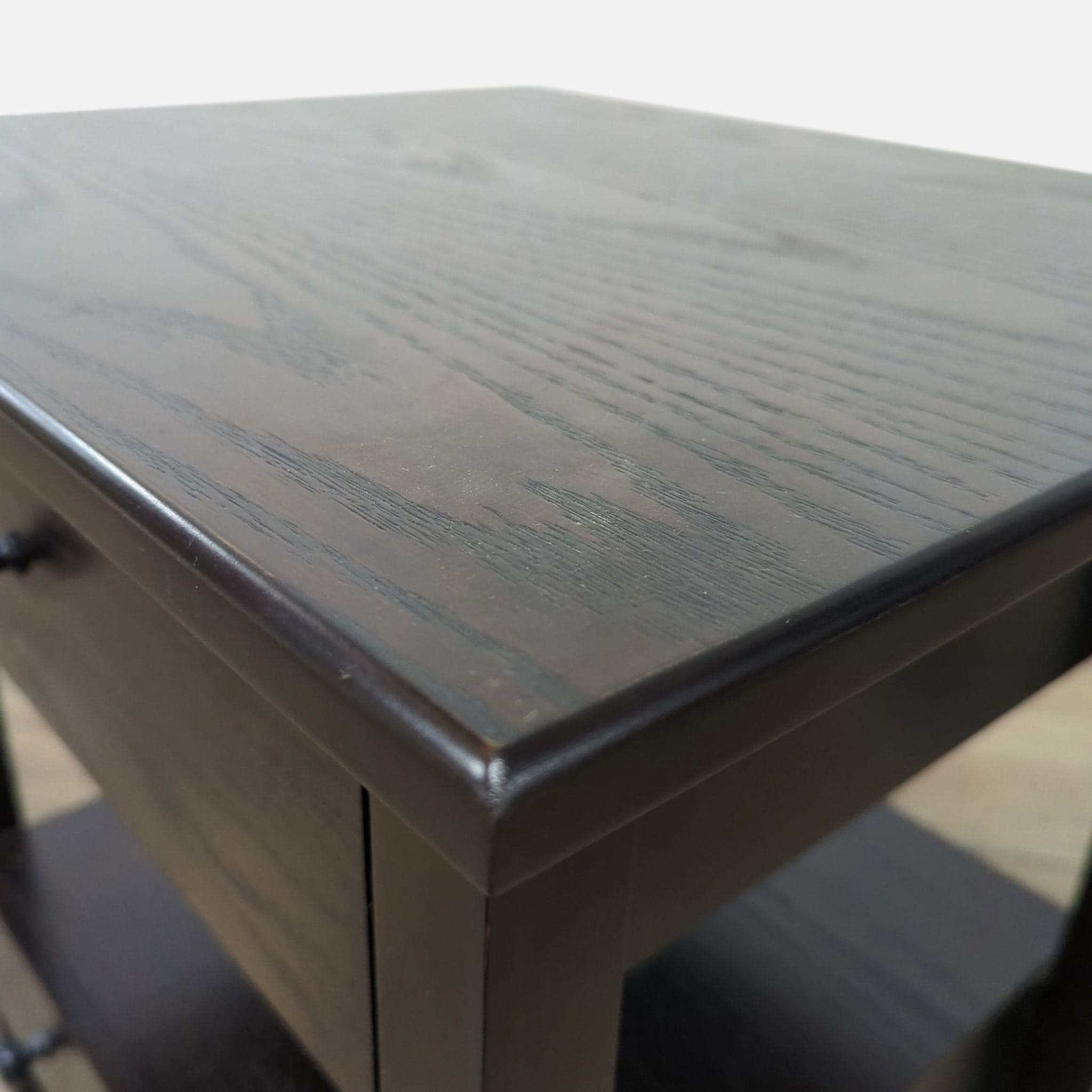 Crate & Barrel End Table with Drawer, Pull-Out Shelf & Bottom Shelf - Thumbnail 4