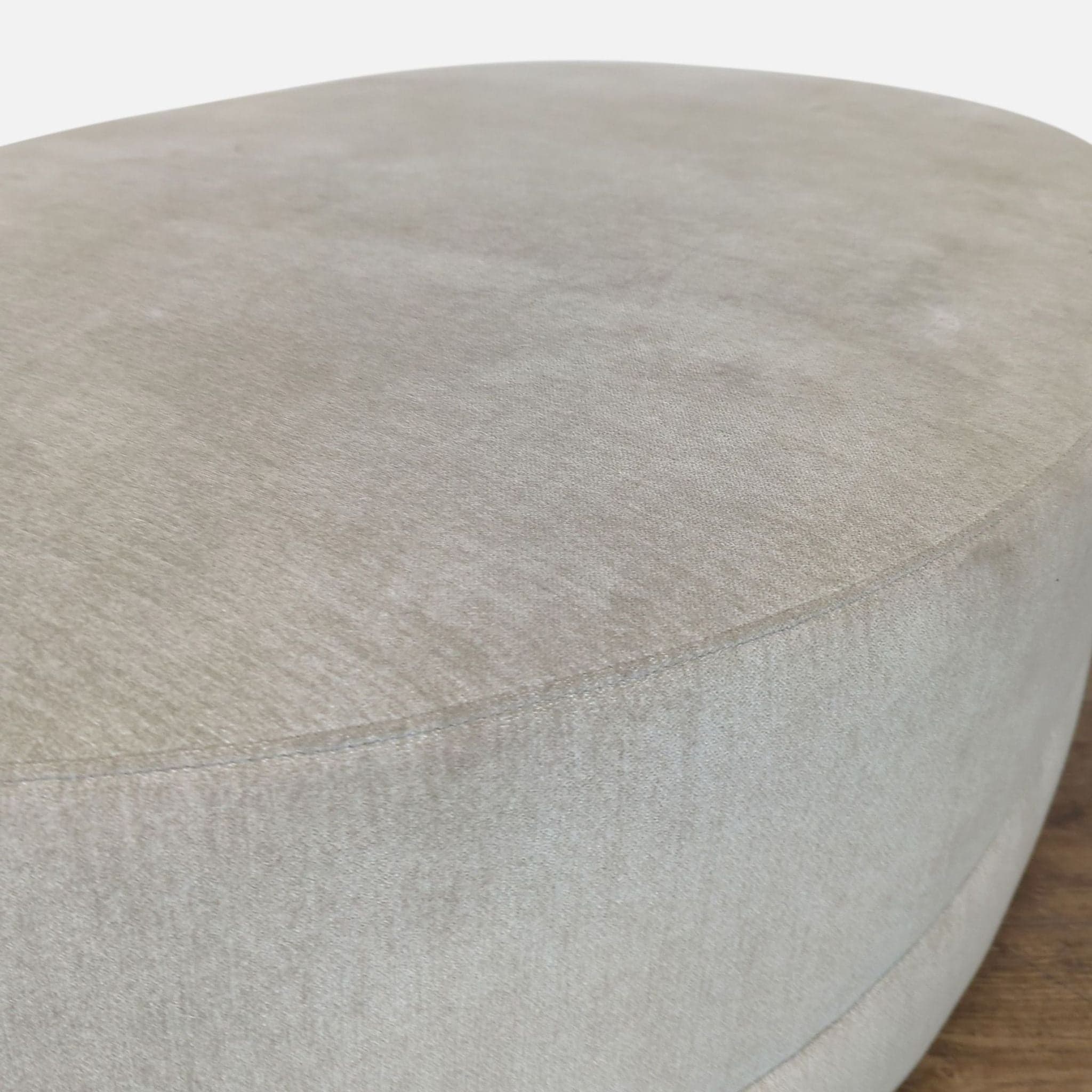 Oval Fabric Covered Ottoman - Thumbnail 2