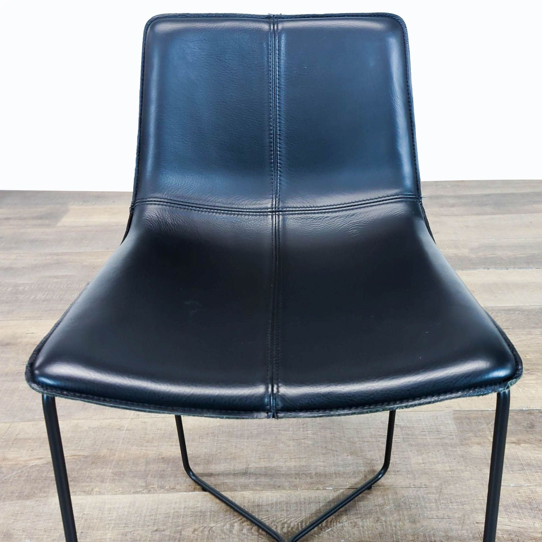 West Elm Slope Leather Bar Stool - Thumbnail 4