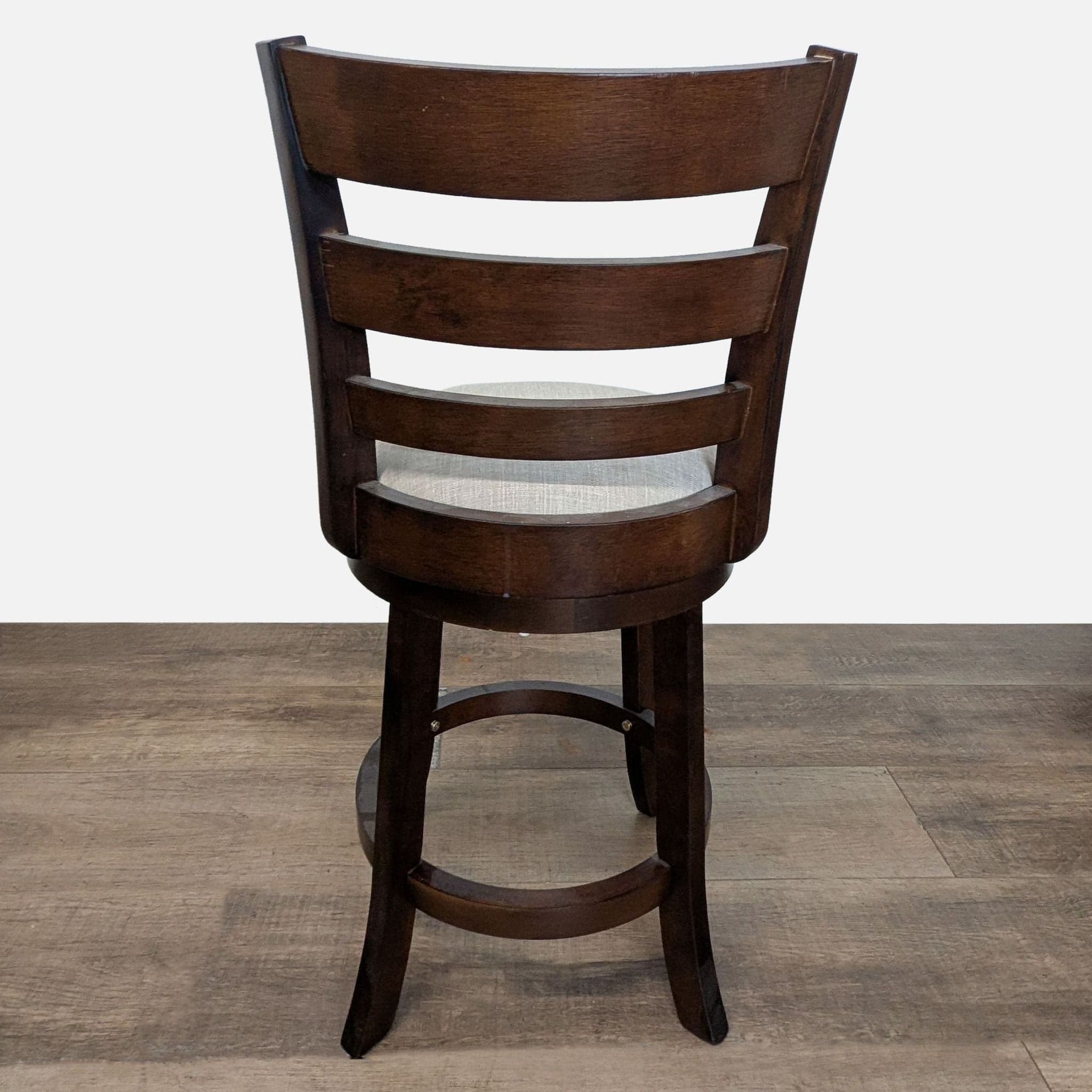 Wood Swivel Bar Stool with Upholstered Seat - Thumbnail 2