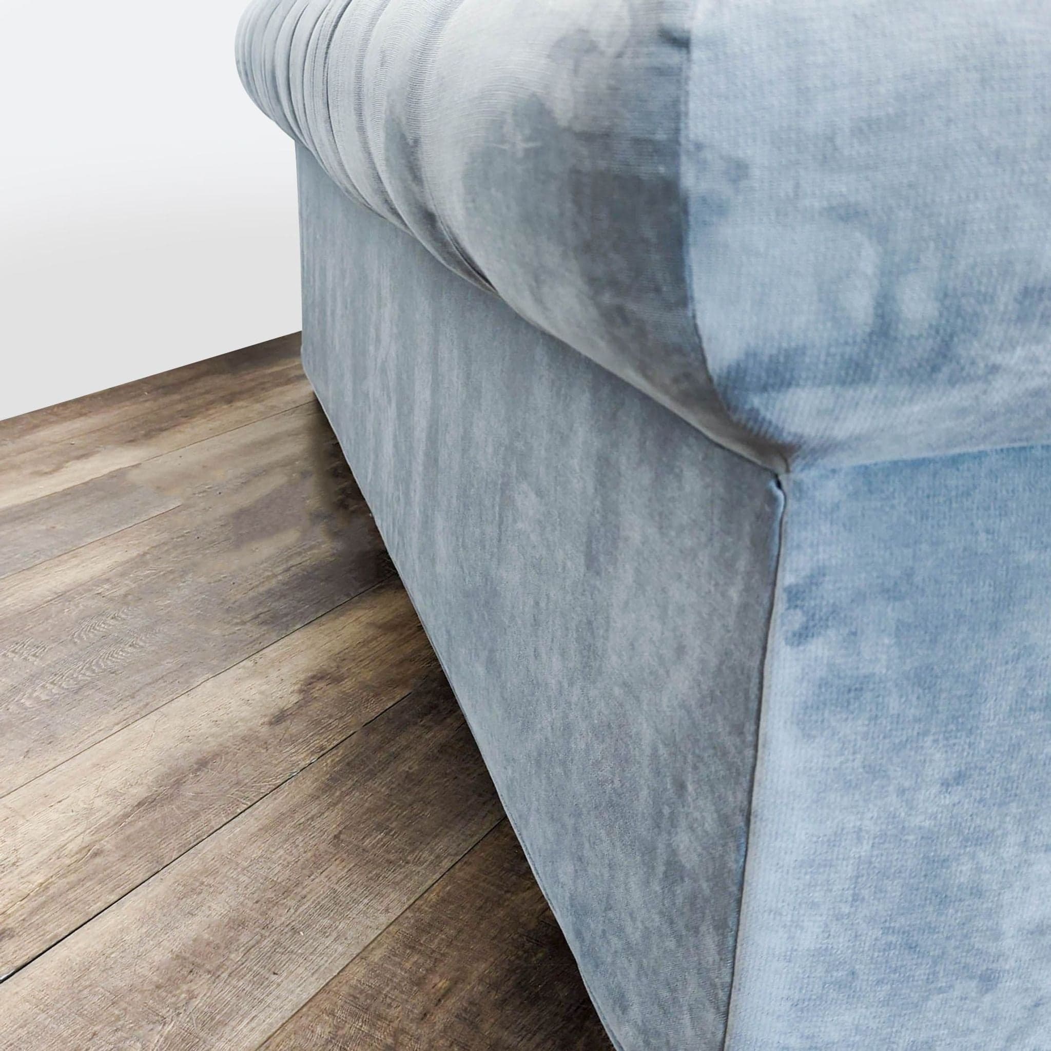 Macy's 3-Seat Tufted Velvet Sofa in Light Blue - Thumbnail 4