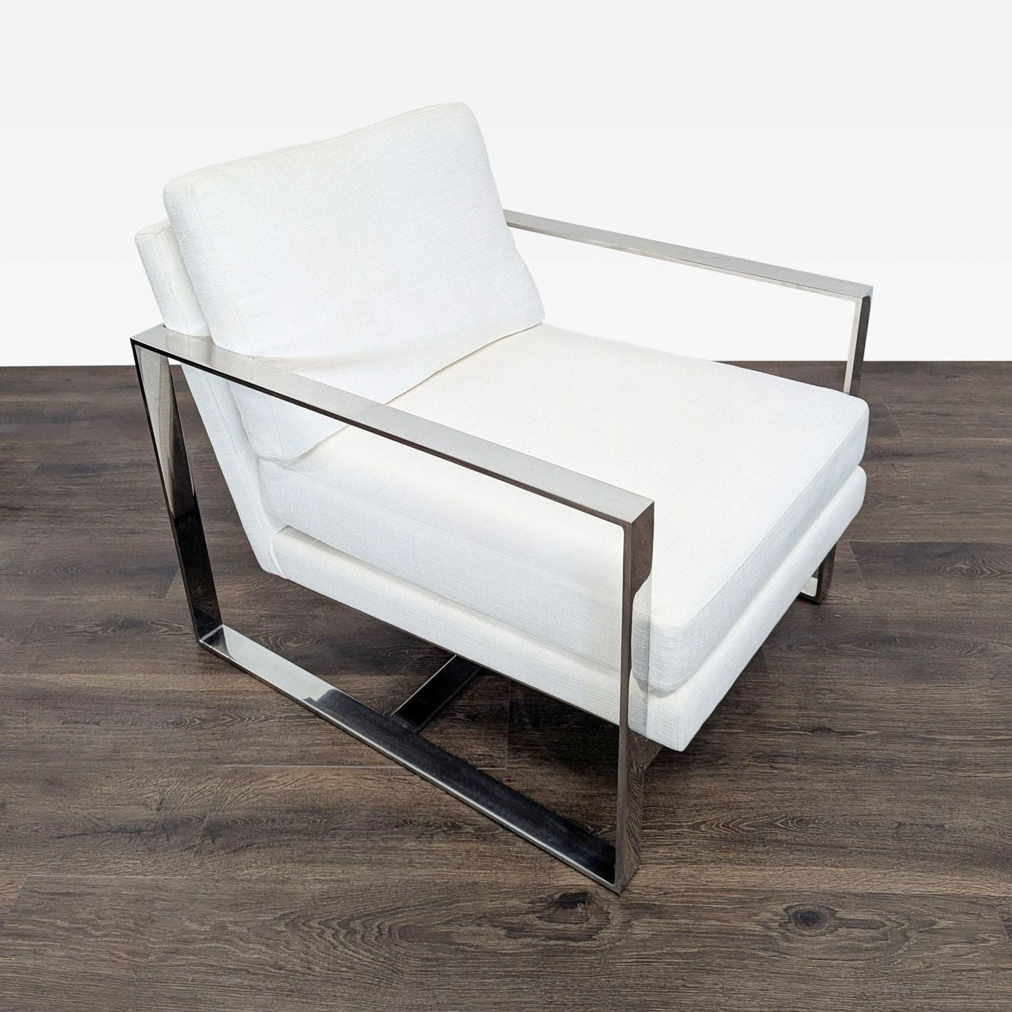 Restoration Hardware Modern Lounge Chair with Ottoman - Thumbnail 3