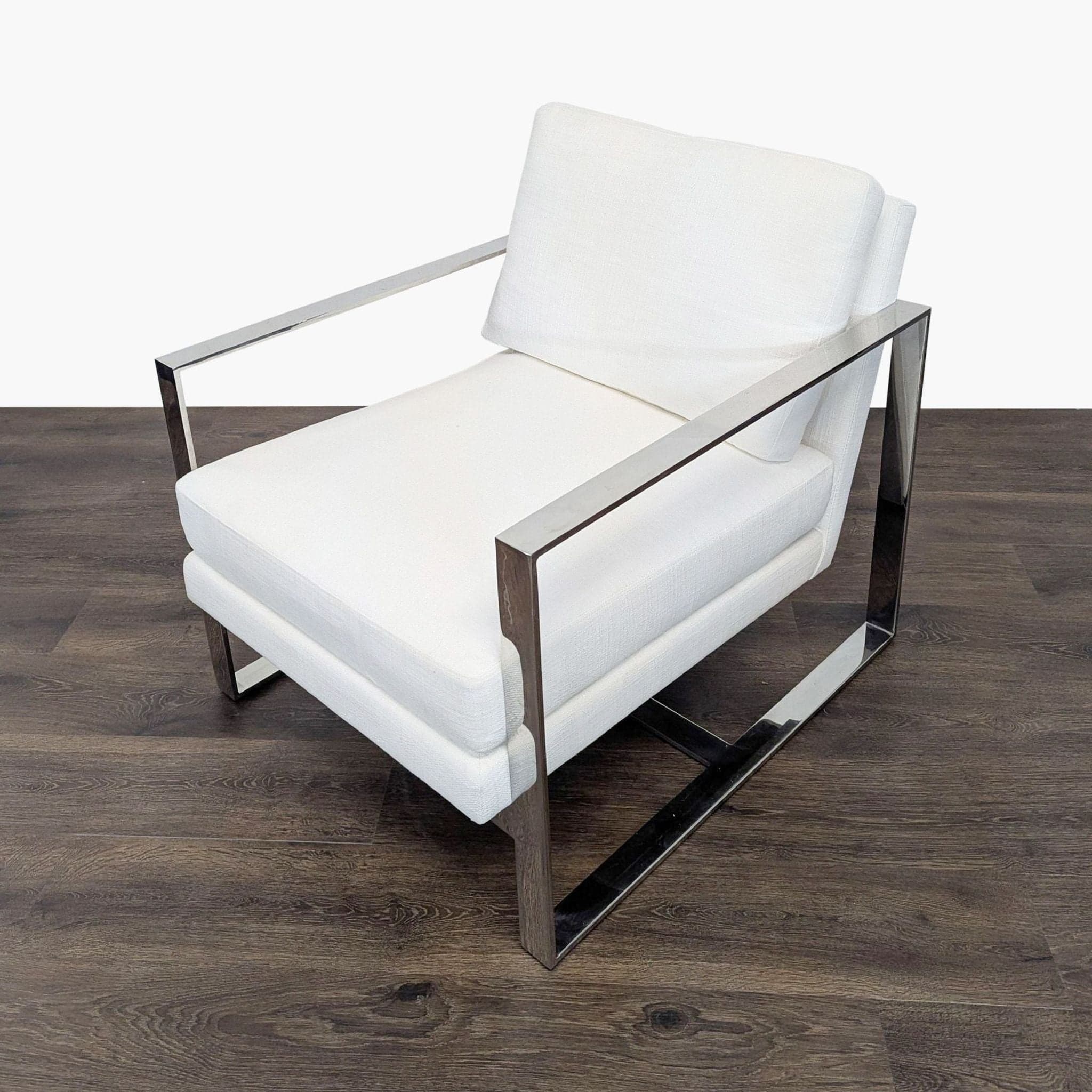 Restoration Hardware Modern Lounge Chair with Ottoman - Thumbnail 4