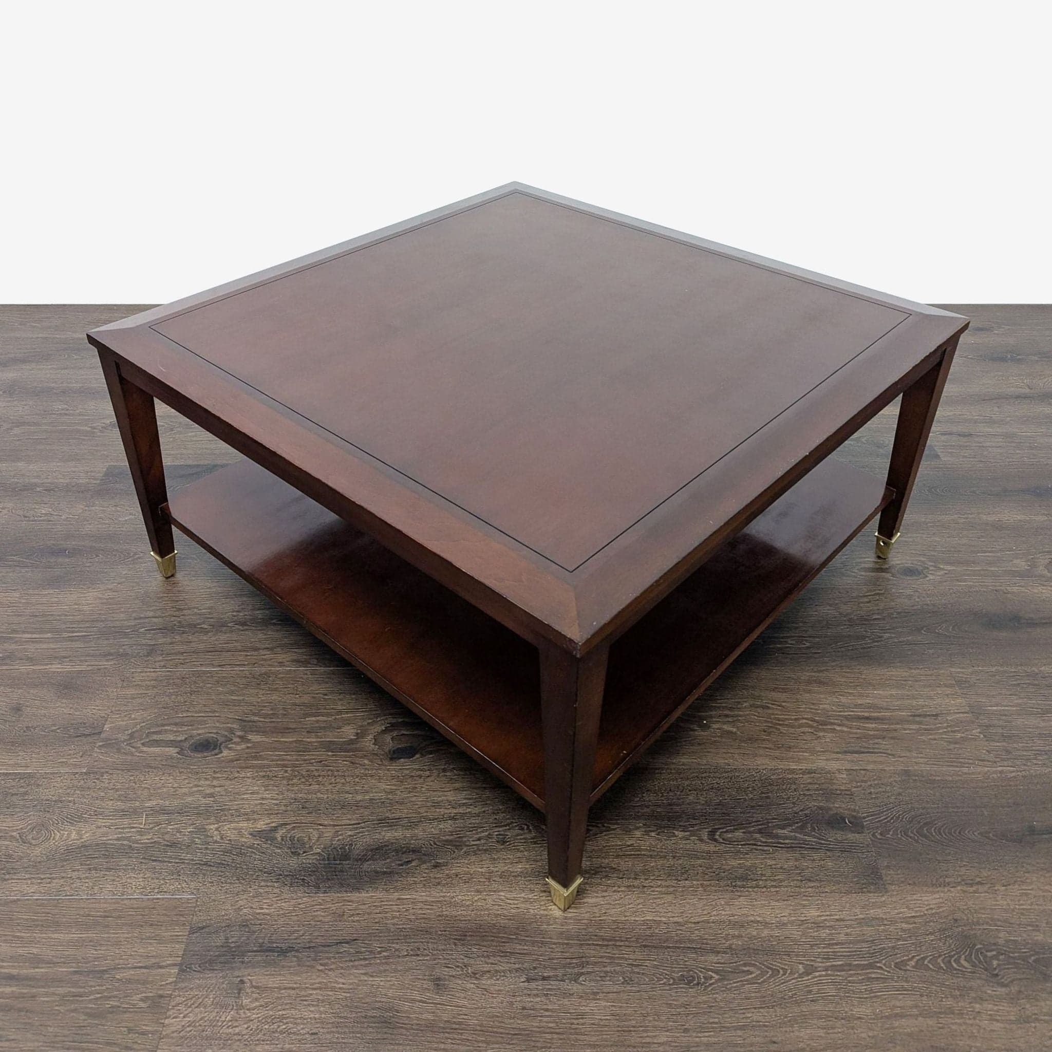 Wood Coffee Table with Shelf - Thumbnail 3