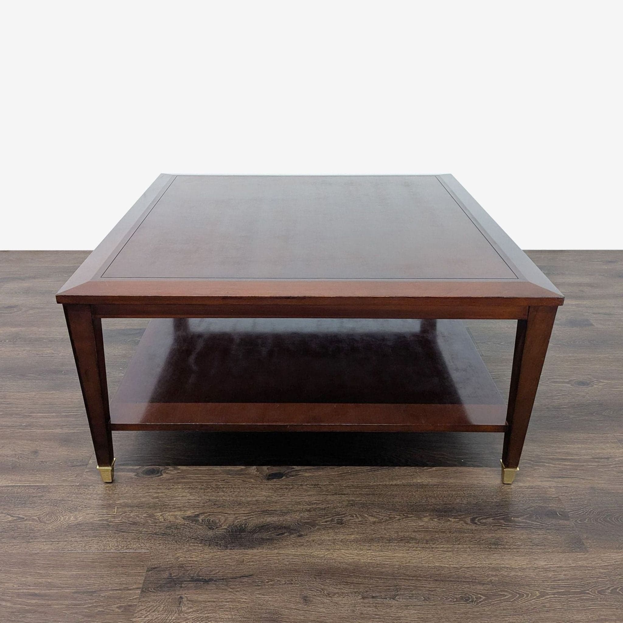 Wood Coffee Table with Shelf - Thumbnail 2