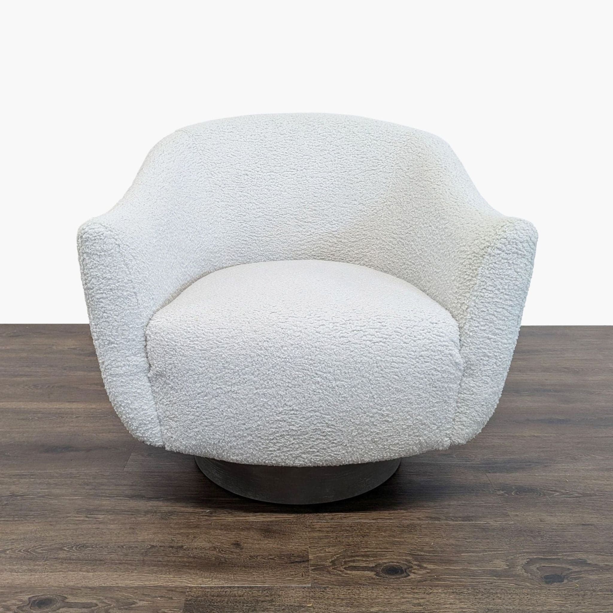 Interlude Home Simone Swivel Chair - Haze Shearling - Image 1