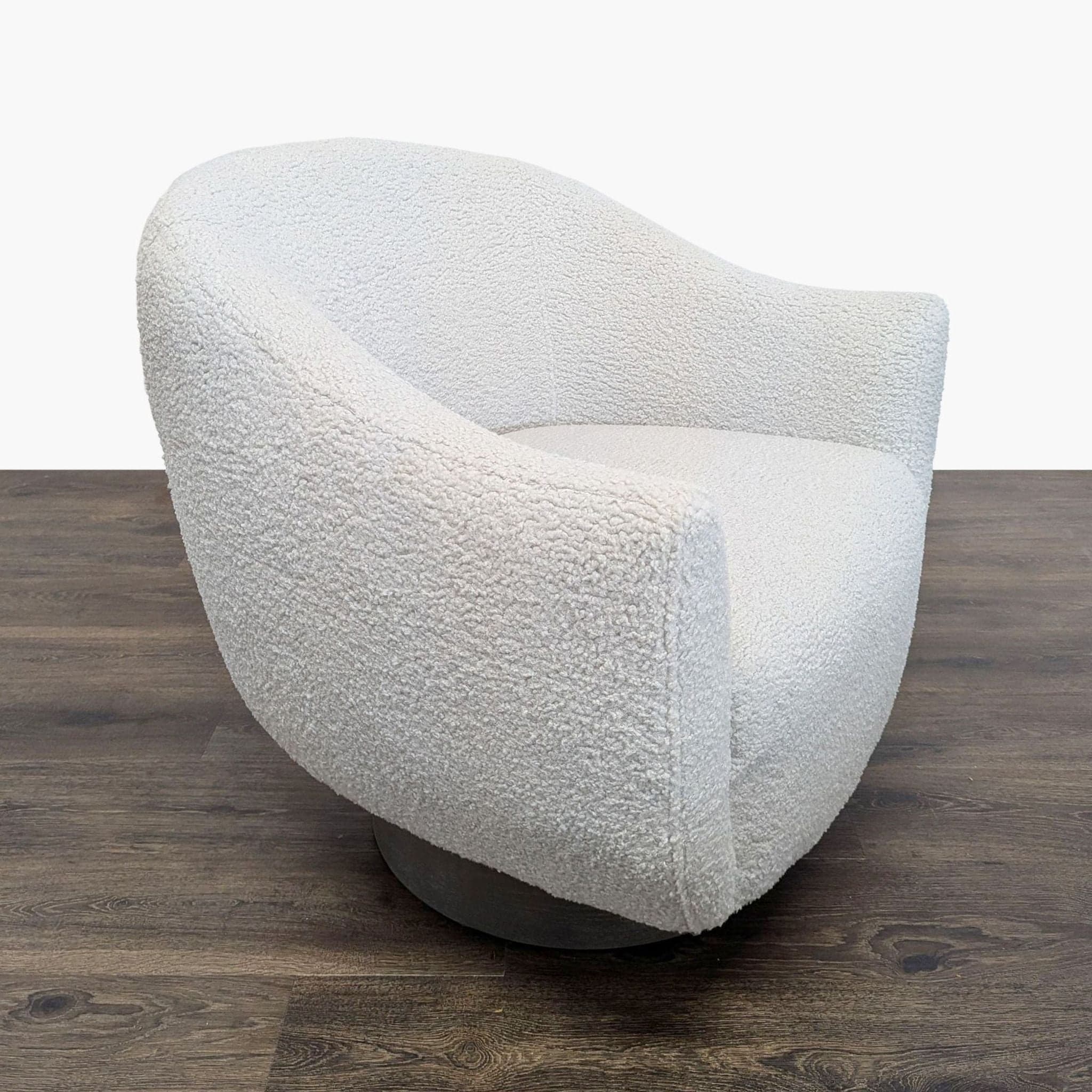 Interlude Home Simone Swivel Chair - Haze Shearling - Thumbnail 2
