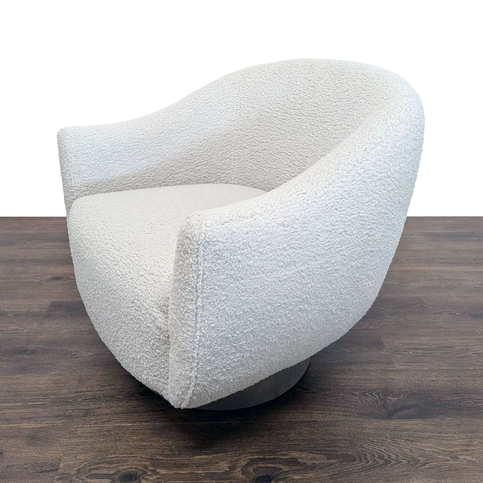 Interlude Home Simone Swivel Chair - Haze Shearling - Thumbnail 6