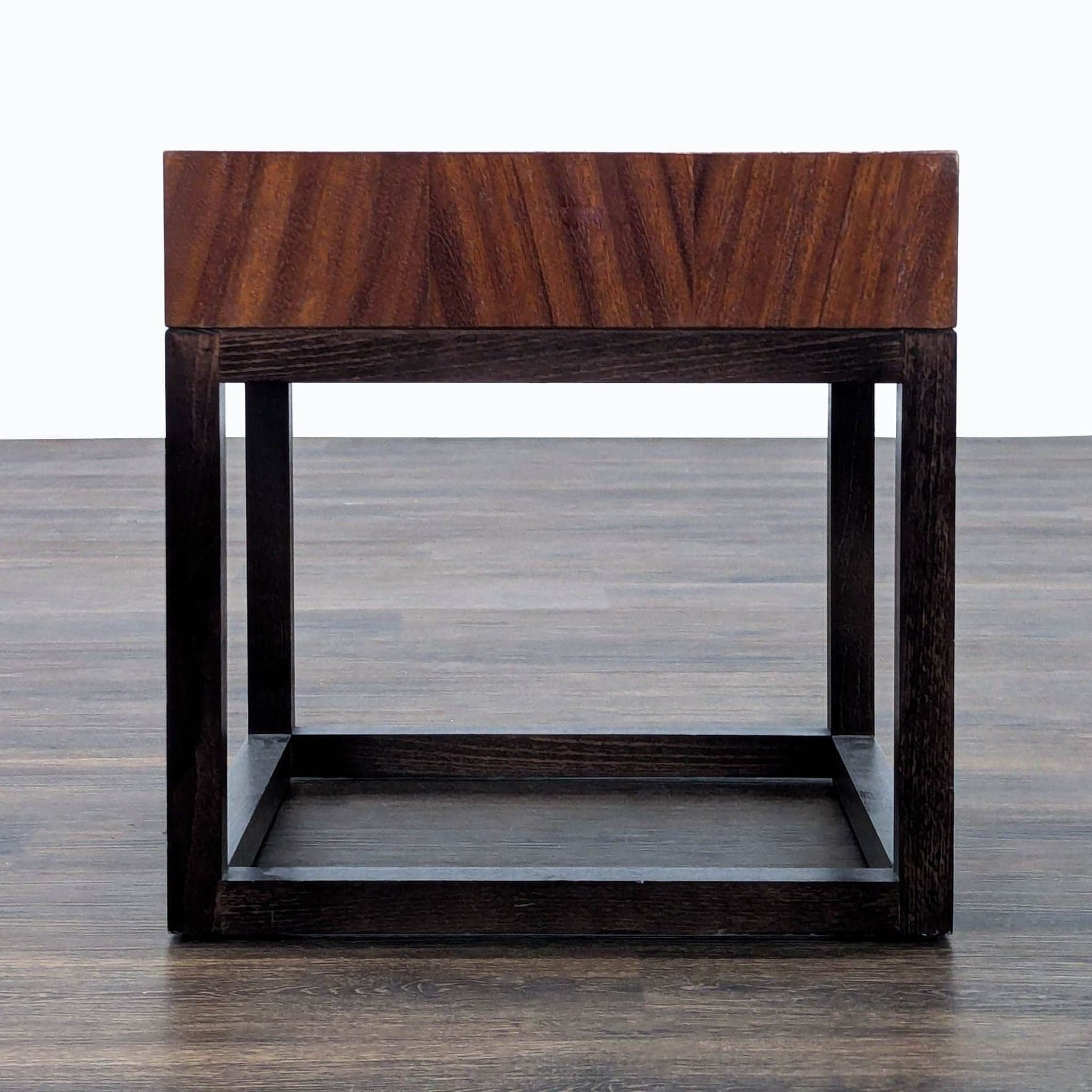 Crate & Barrel Wood Accent Table on Wood Base - Image 1