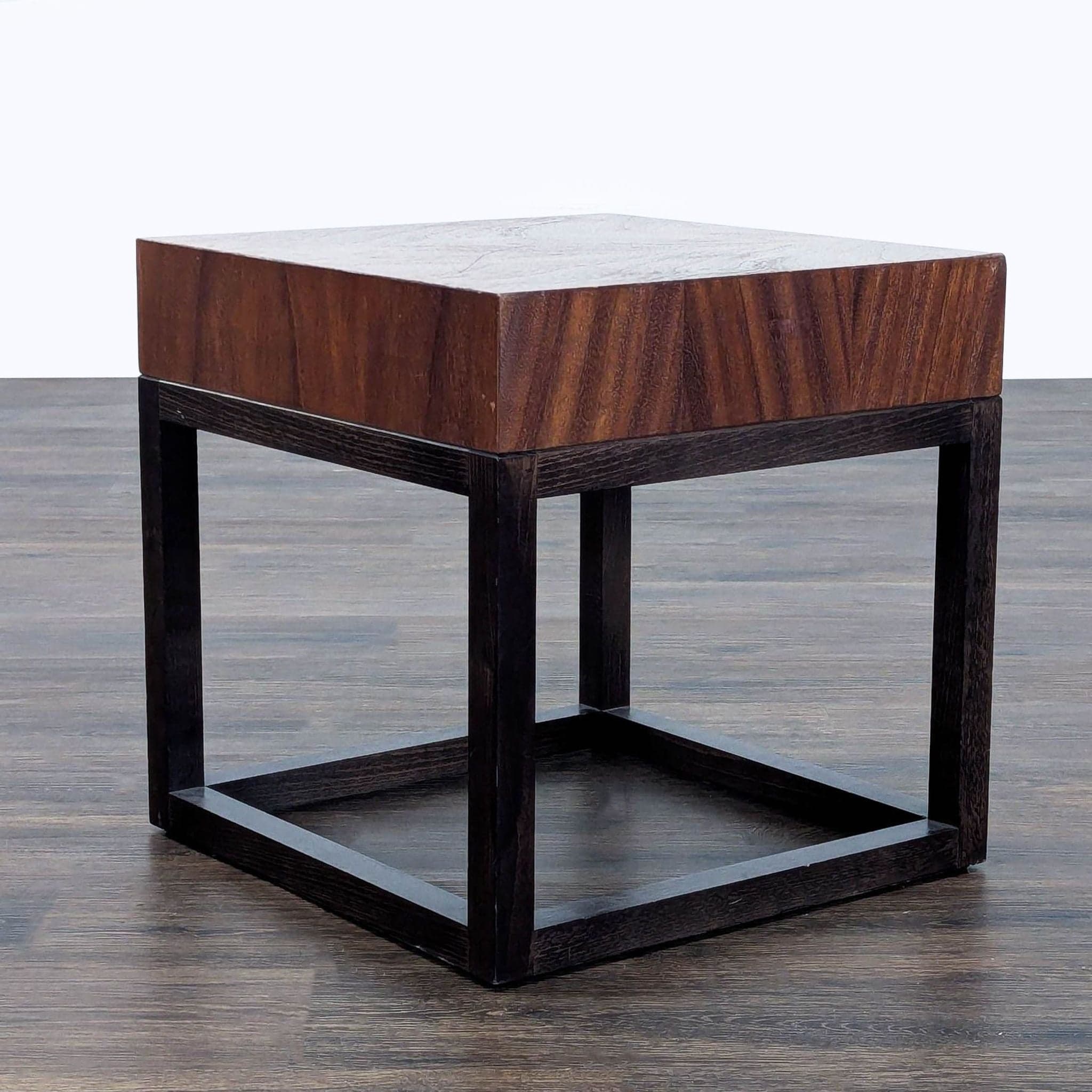 Crate & Barrel Wood Accent Table on Wood Base - Thumbnail 3