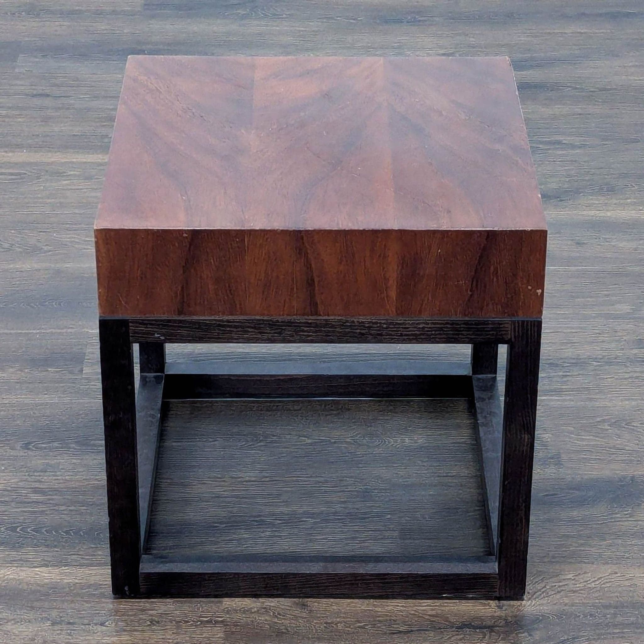 Crate & Barrel Wood Accent Table on Wood Base - Thumbnail 4