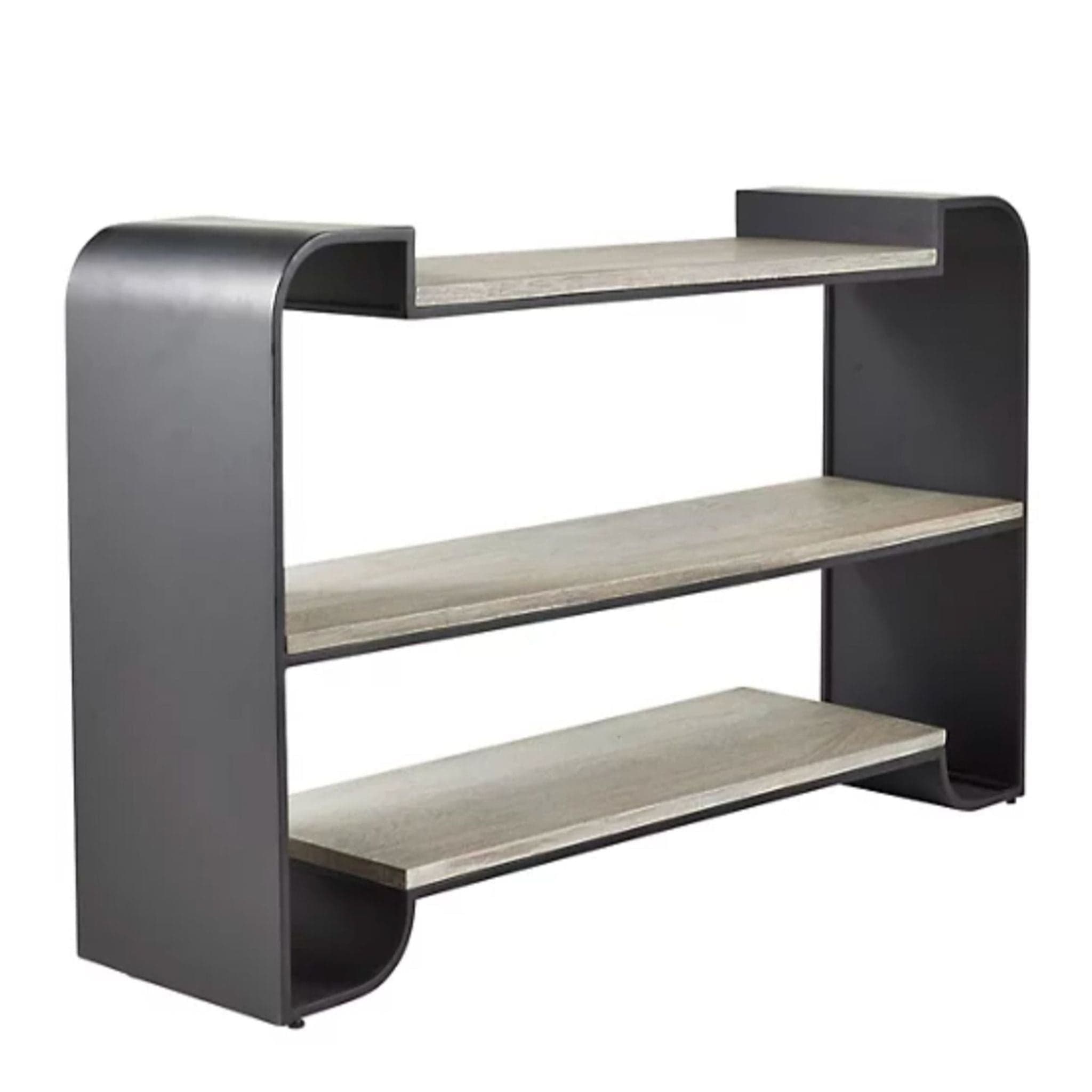 Arteriors Home Epton Modern Three-Tier Bookshelf with Black Frame - Thumbnail 2