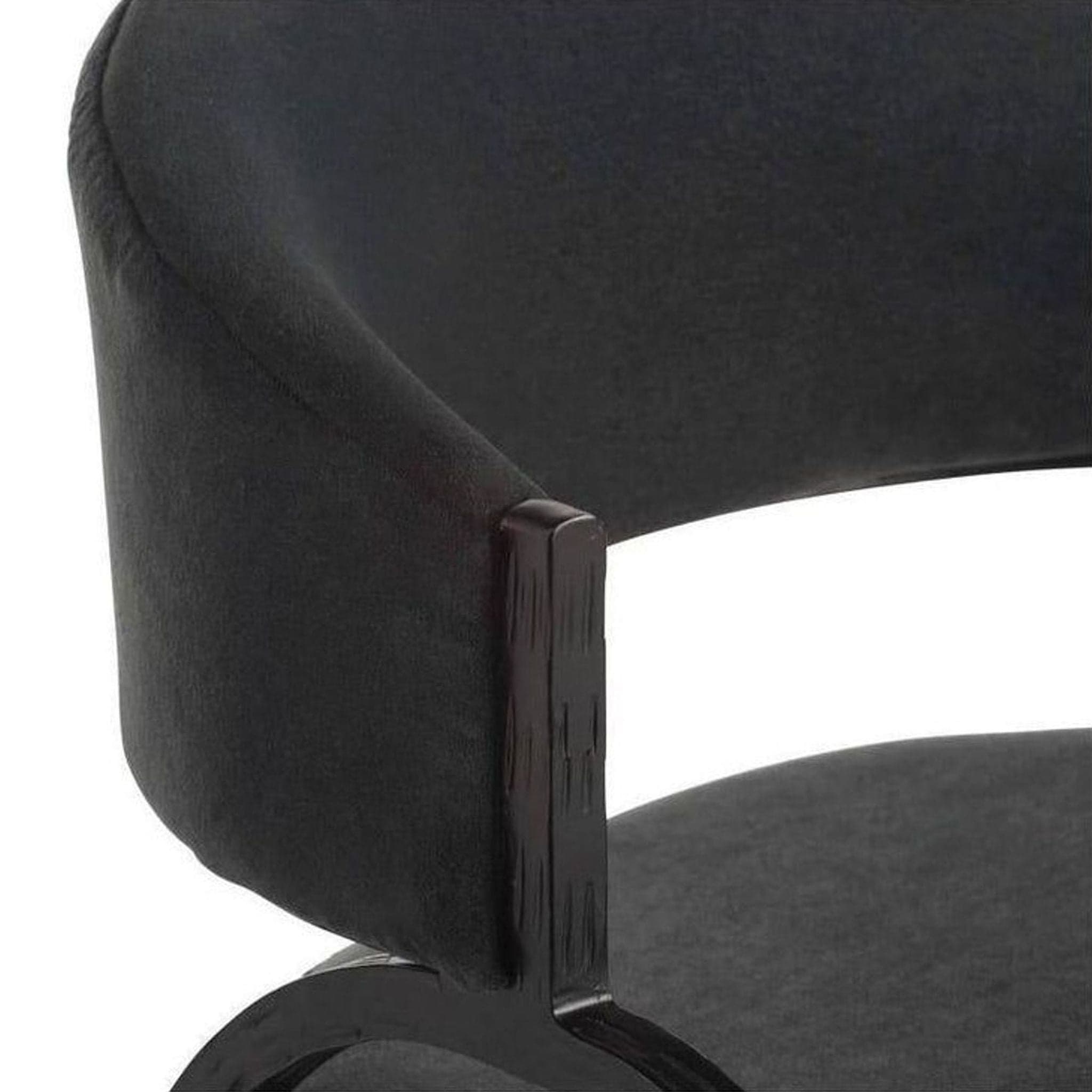 Arteriors Home Bahati Modern Black Velvet Lounge Chair with Metal Frame - Thumbnail 3