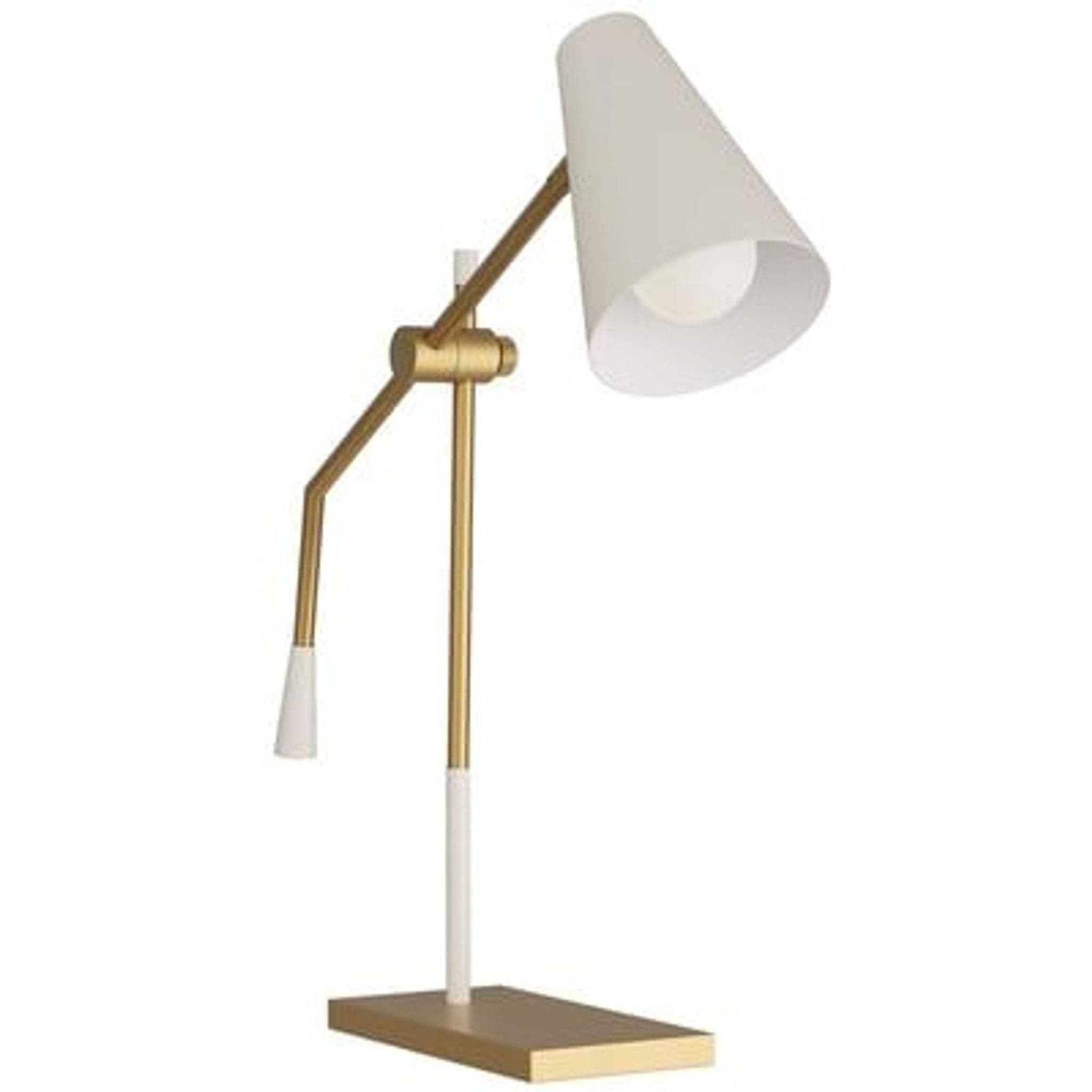 Arteriors Home Wayne Modern Brass and White Adjustable Table Lamp - Image 1